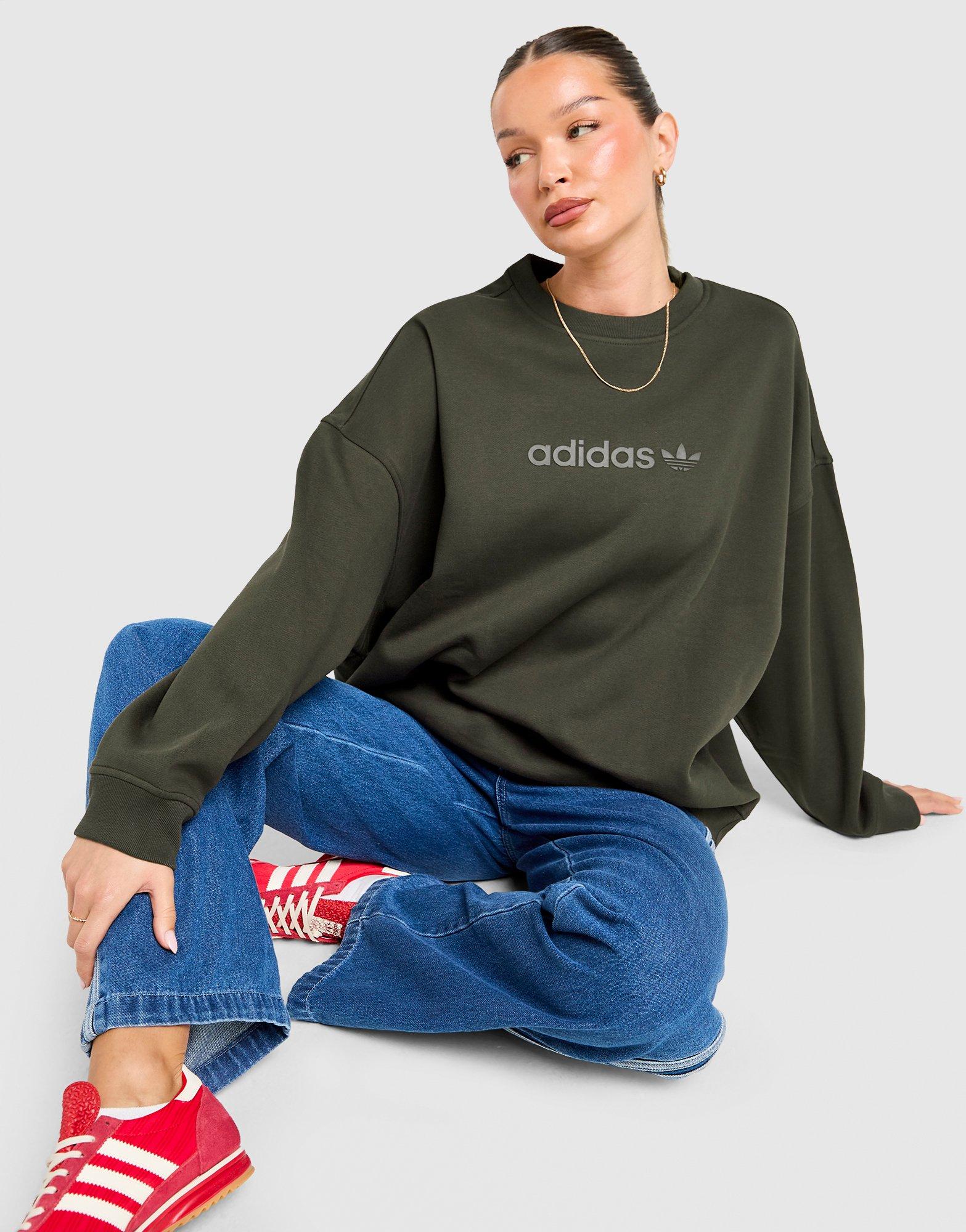 adidas Originals Essential Linear Oversized Crew Sweatshirt