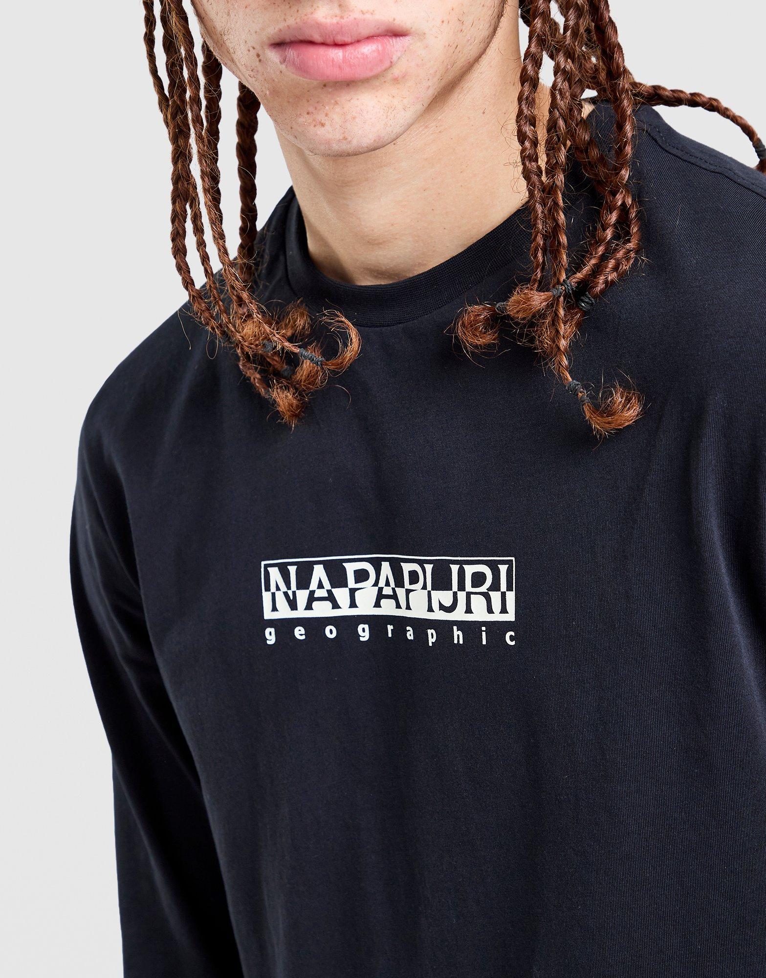 Napapijri T-shirt manches longues dos imprimé Grid