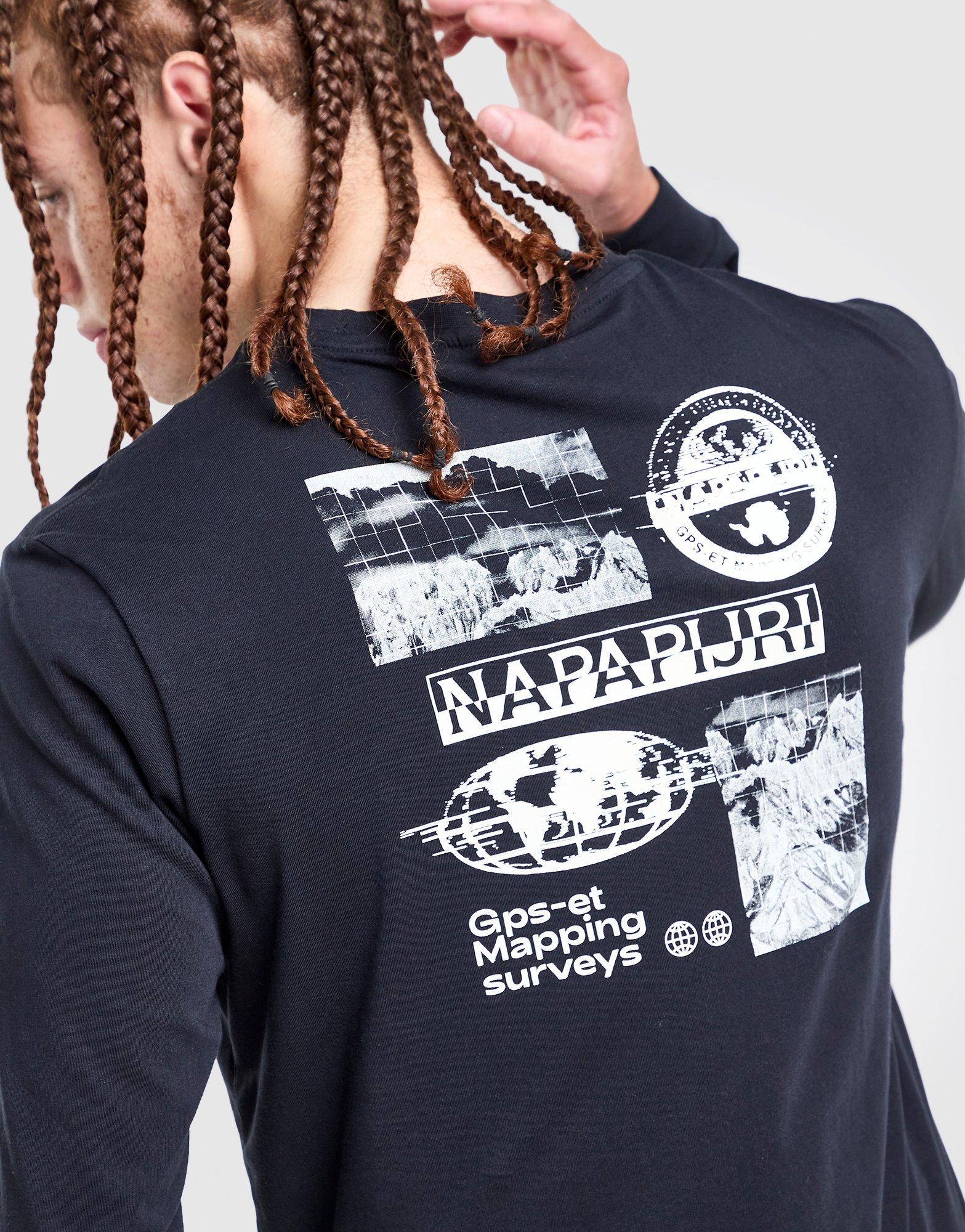 Napapijri T-shirt manches longues dos imprimé Grid