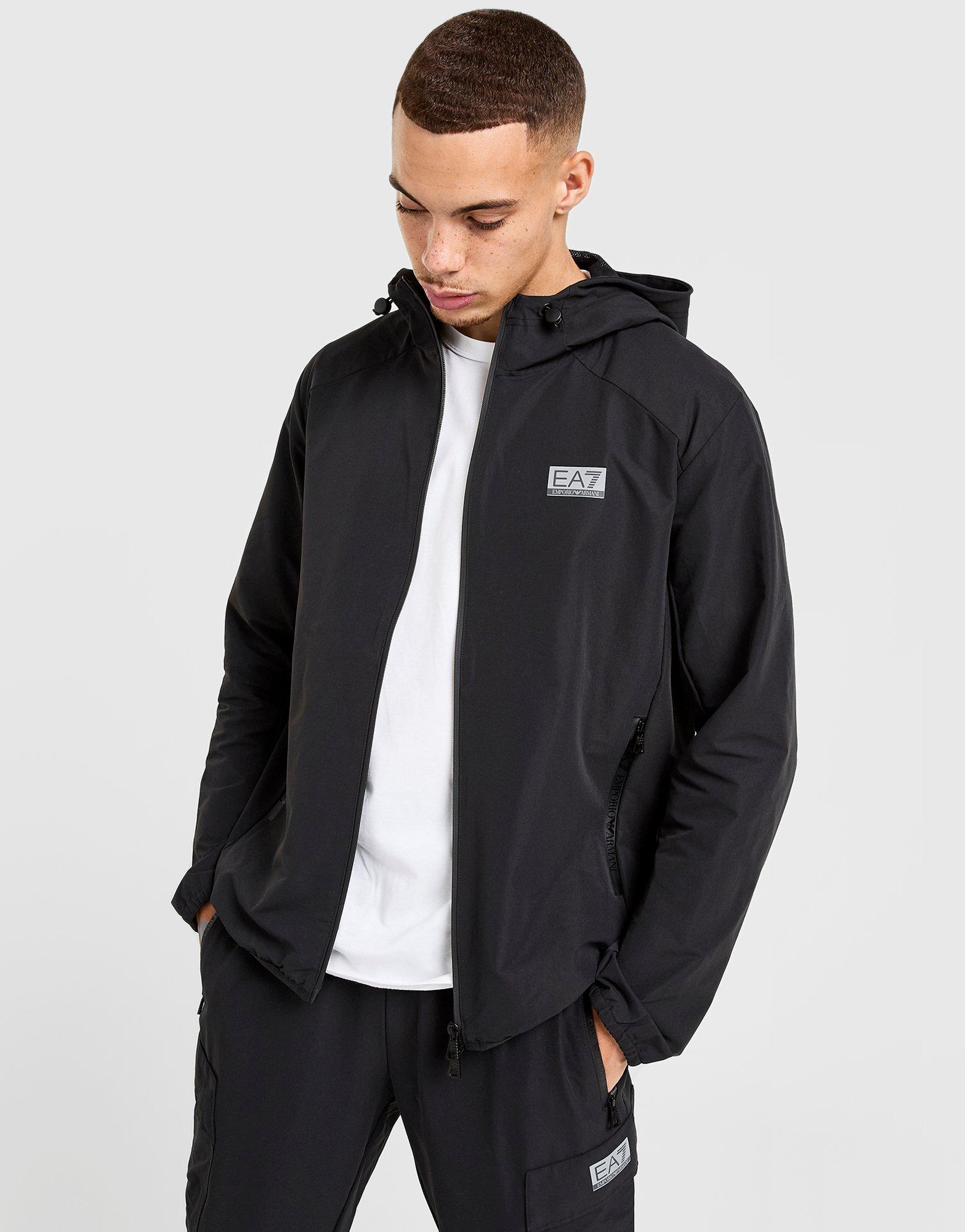 EA7 Emporio Armani Felpa Con Cappuccio Antivento Riflettente Con Zip Intera