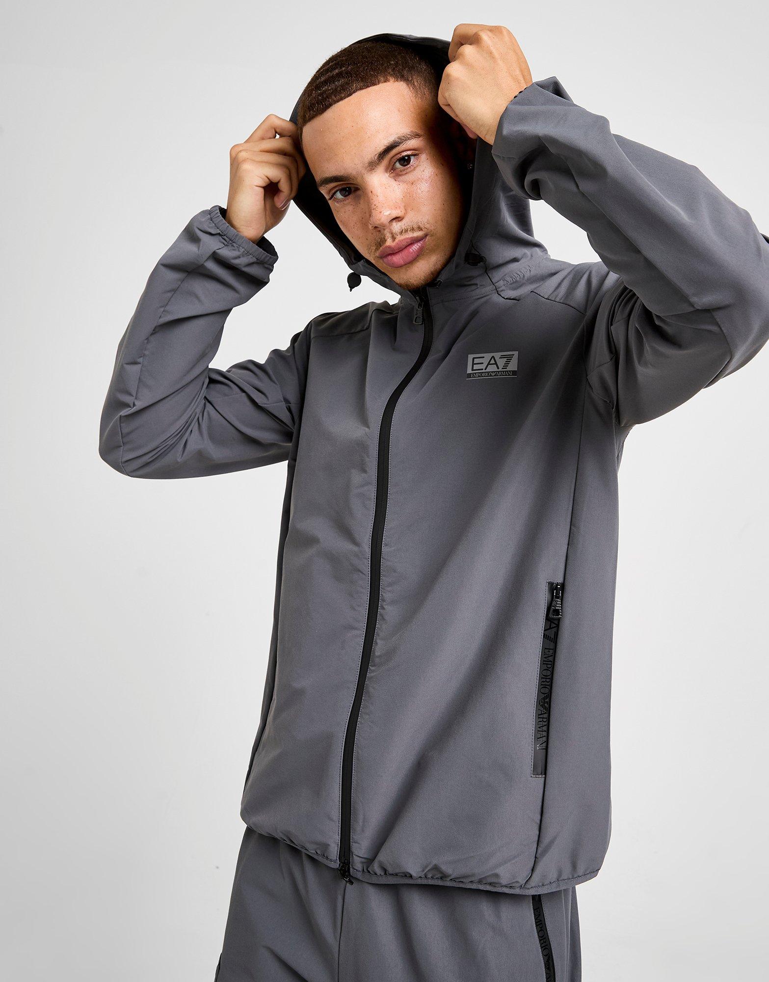 EA7 Emporio Armani Felpa con Cappuccio Full Zip Woven Reflective