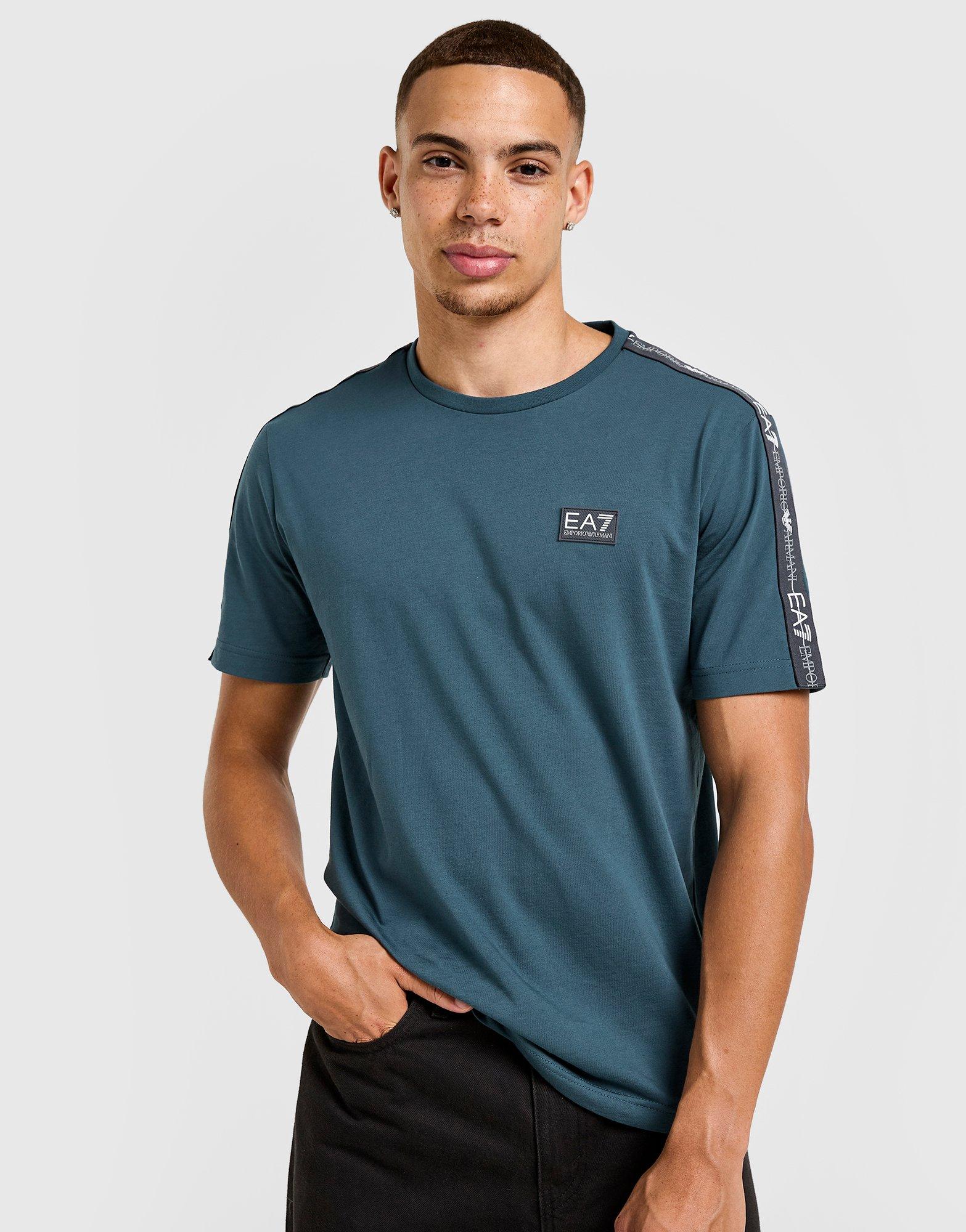 Blue EA7 Emporio Armani Tape Badge T-Shirt | JD Sports UK