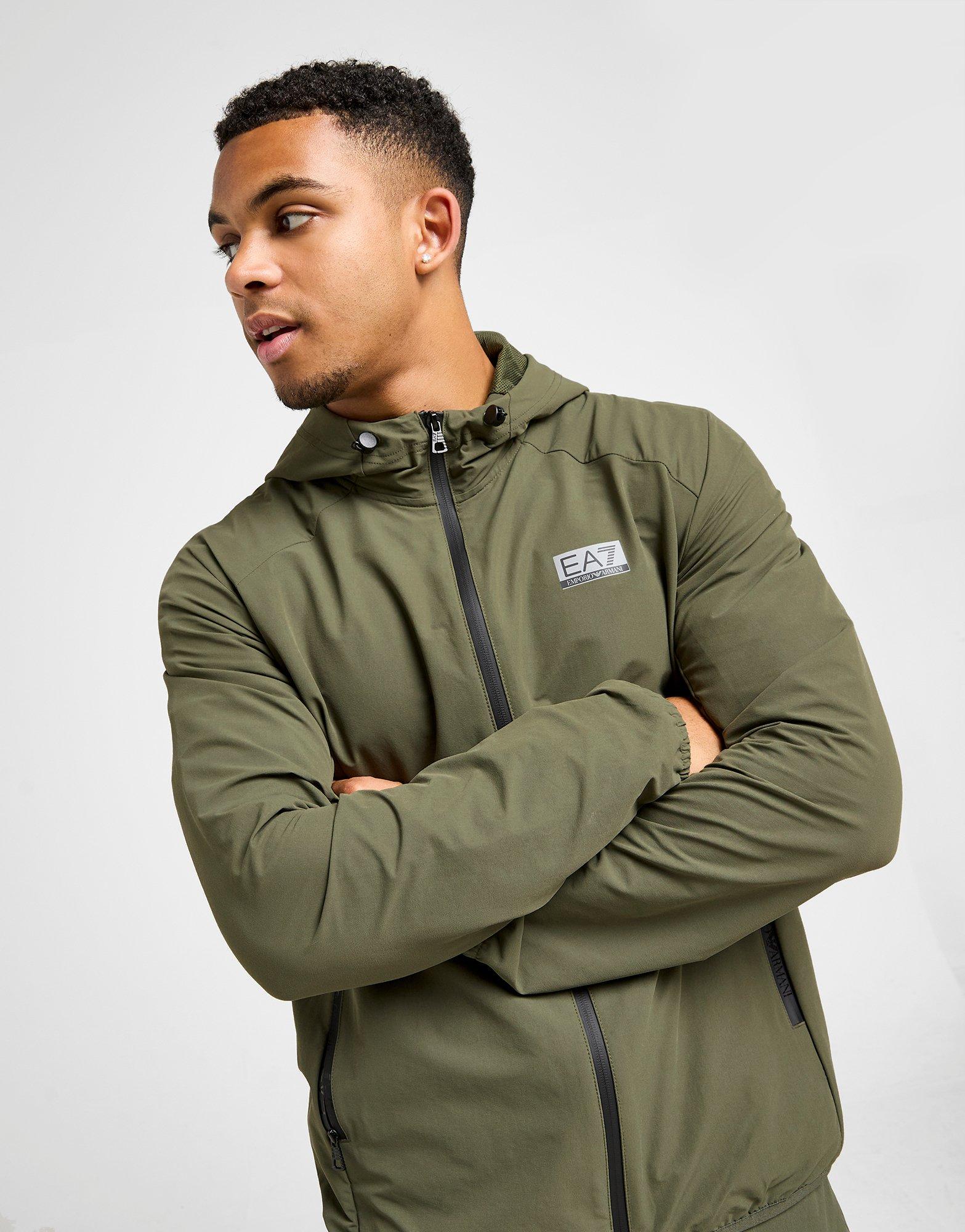 EA7 Emporio Armani Felpa con Cappuccio Full Zip Woven Reflective