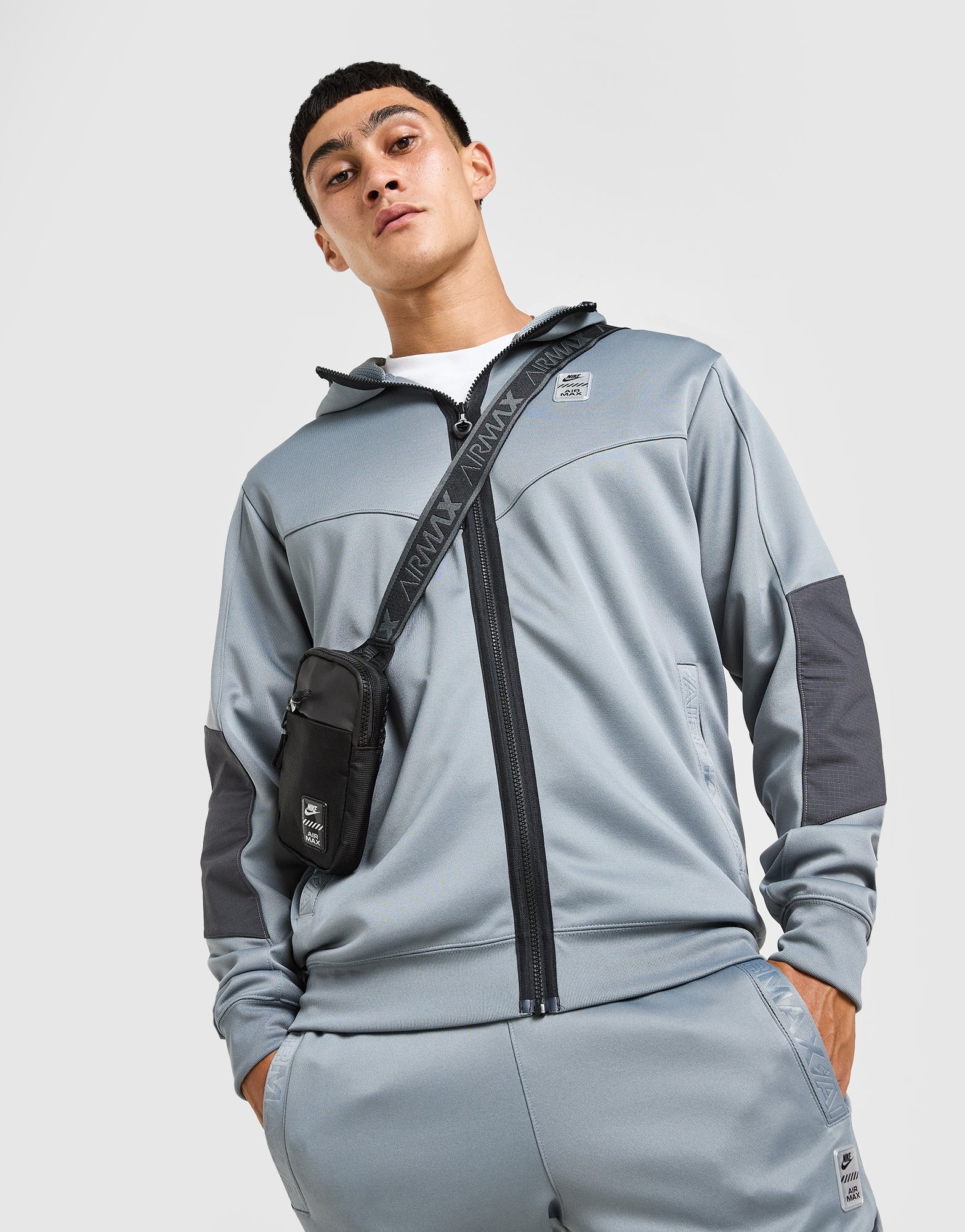 Grey Nike Air Max Poly Full Zip Hoodie - JD Sports Global