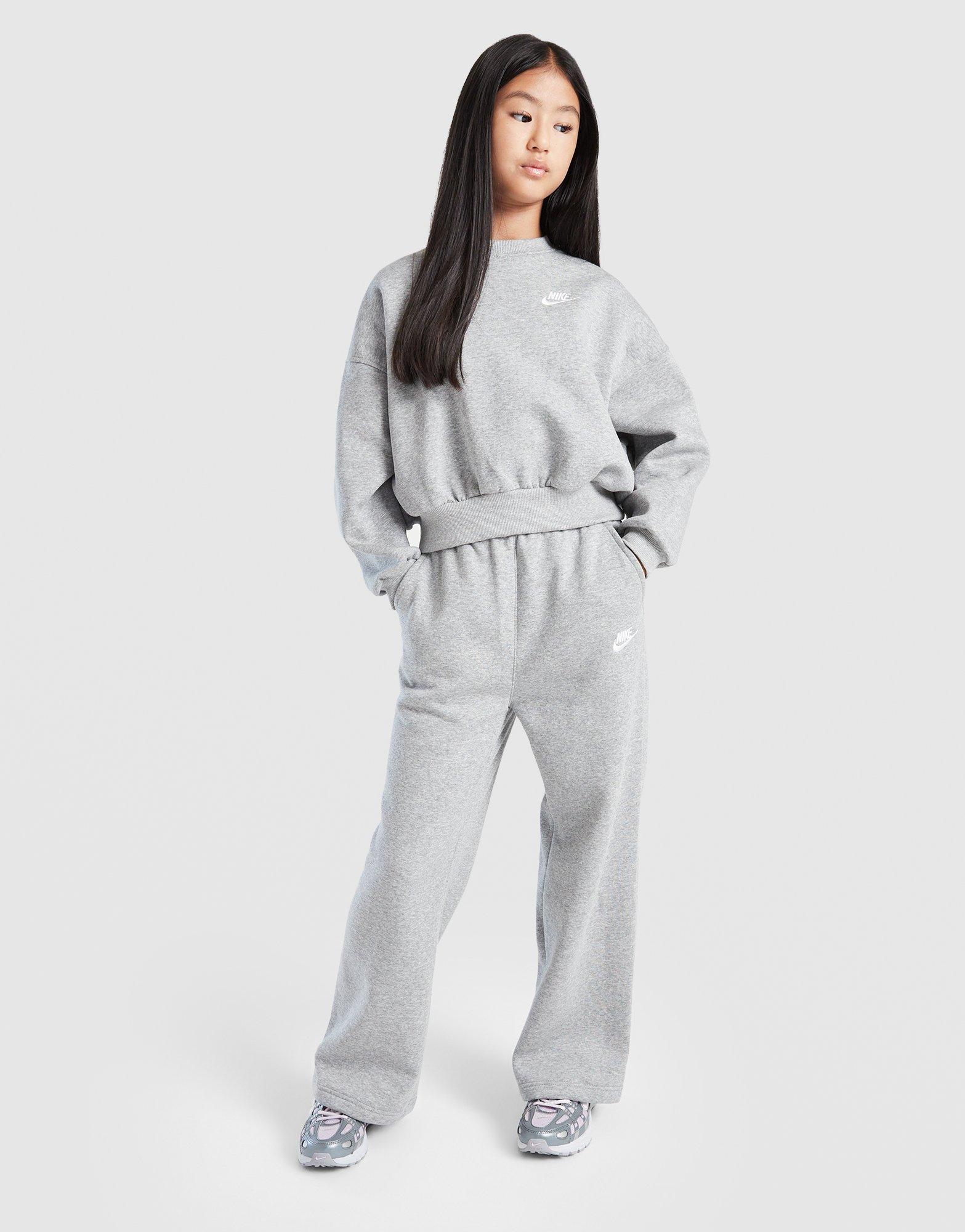 Nike Girls' Club Fleece Crop Crew Sweatshirt Junior