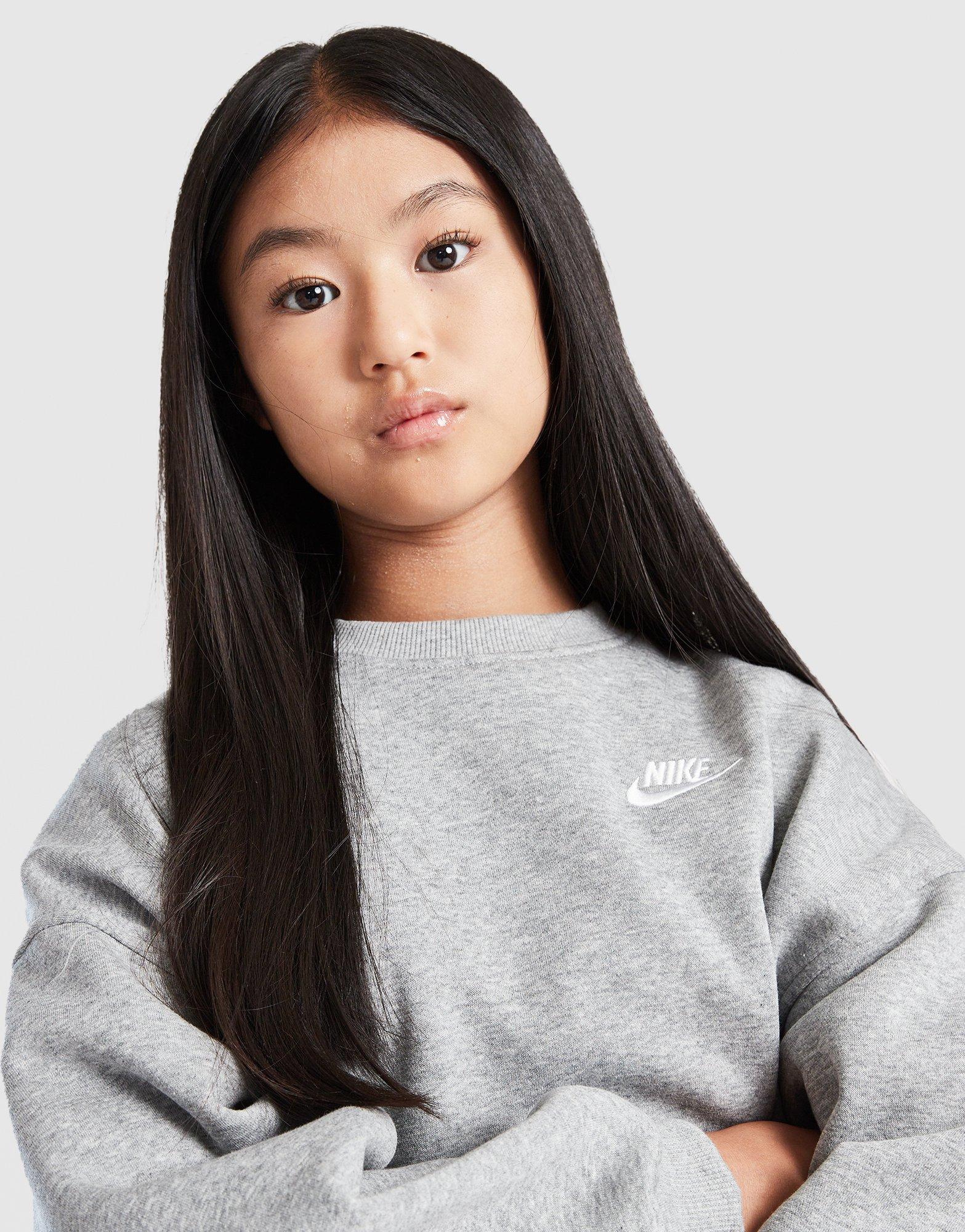 Nike Girls' Club Fleece Crop Crew Sweatshirt Junior