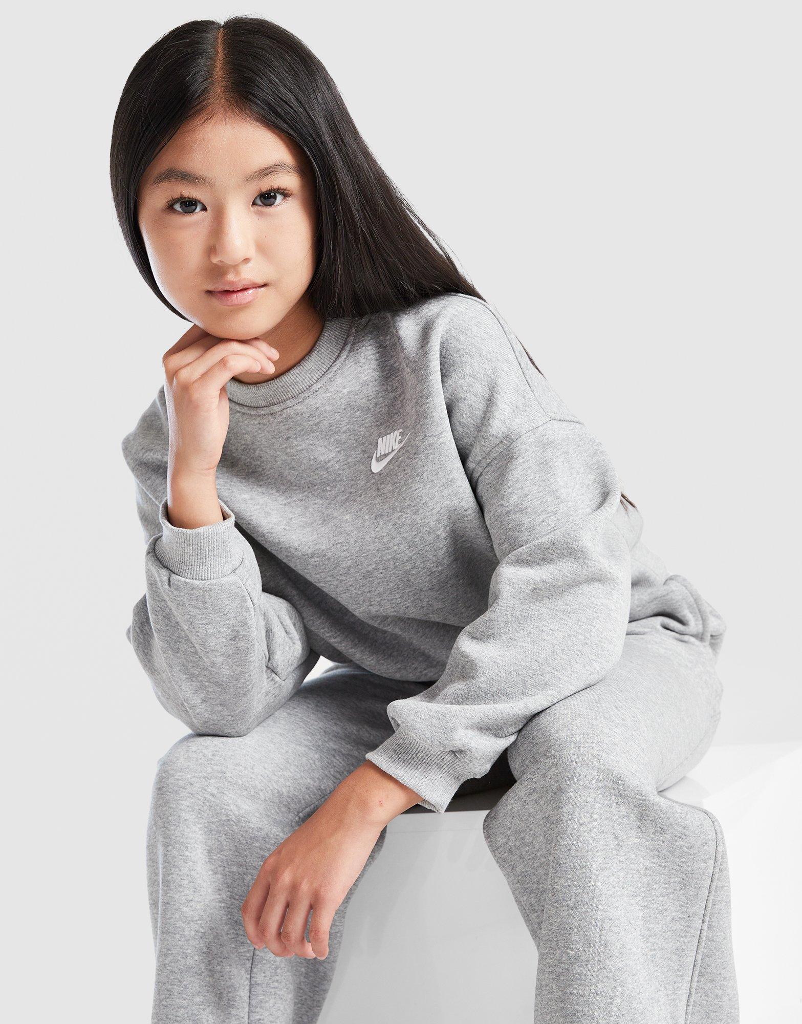 Nike Girls' Club Fleece Crop Crew Felpa Junior