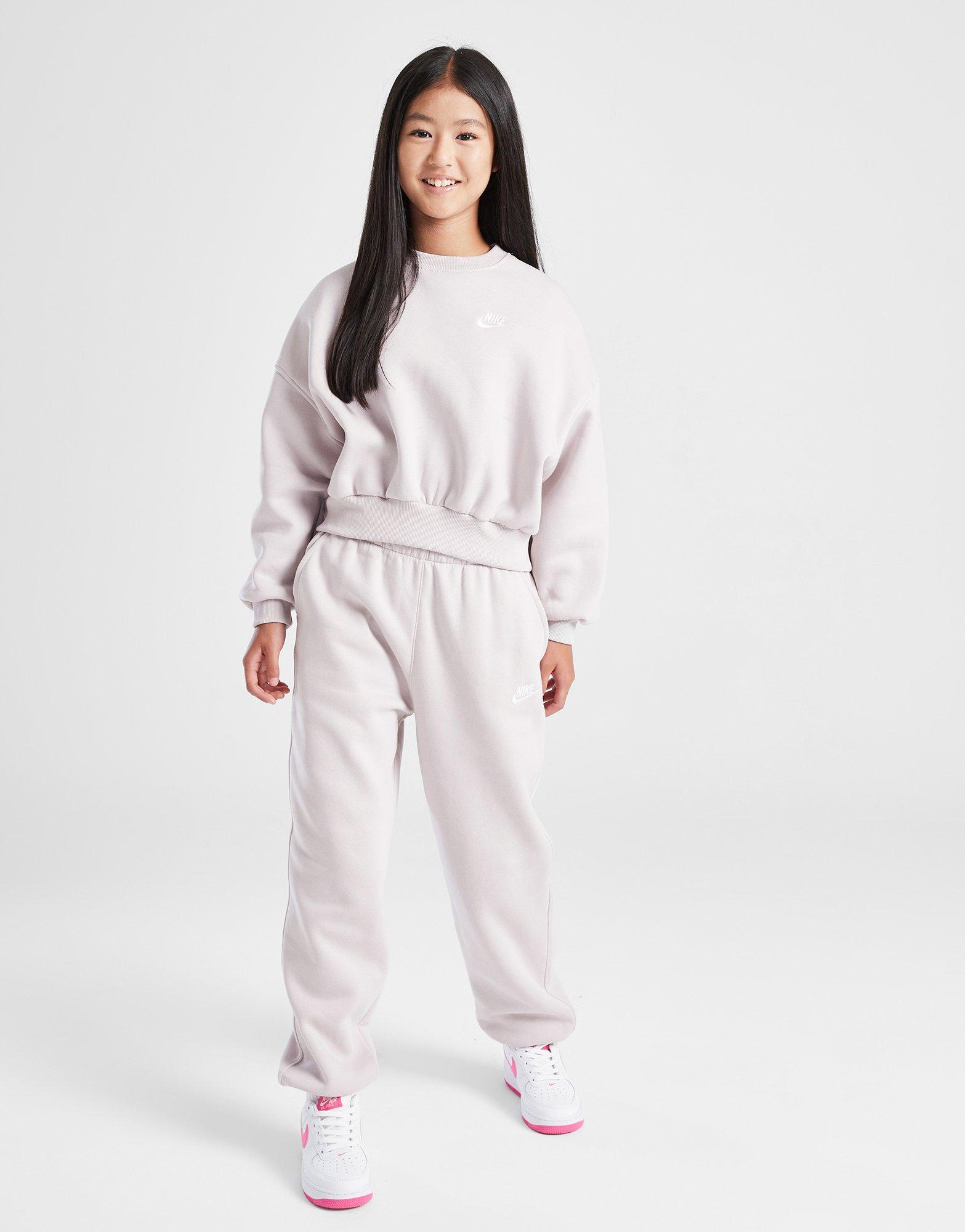 Nike Girls' Club Fleece Crop Crew Sweatshirt Junior