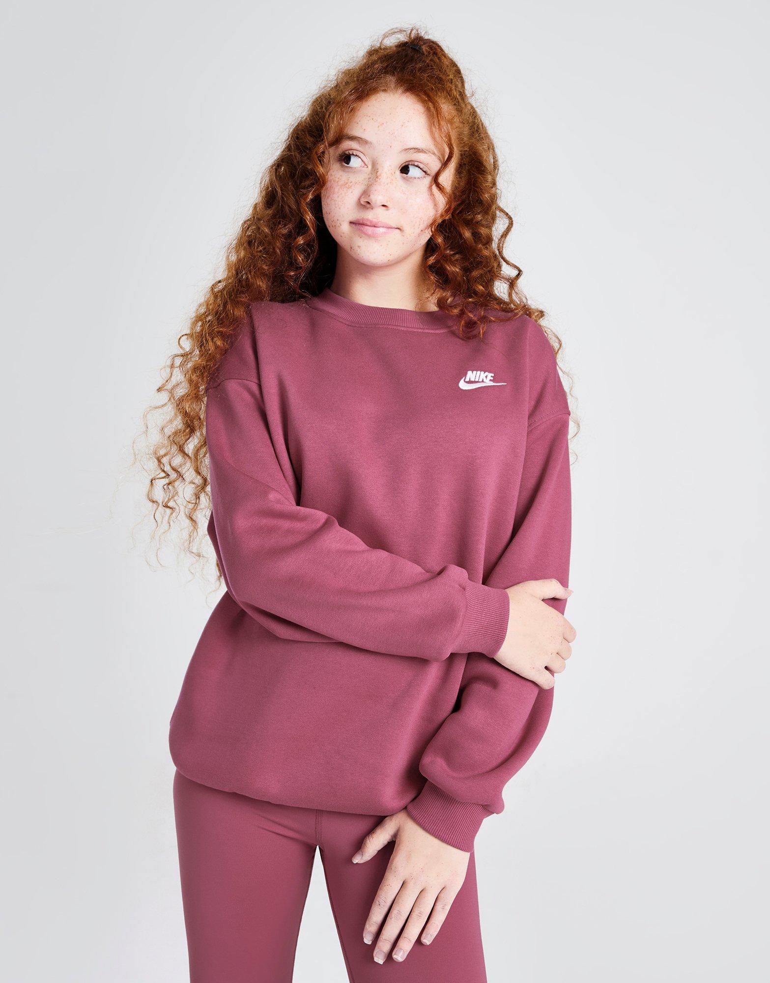 Nike Girls' Club Fleece Crew Sweatshirt Junior