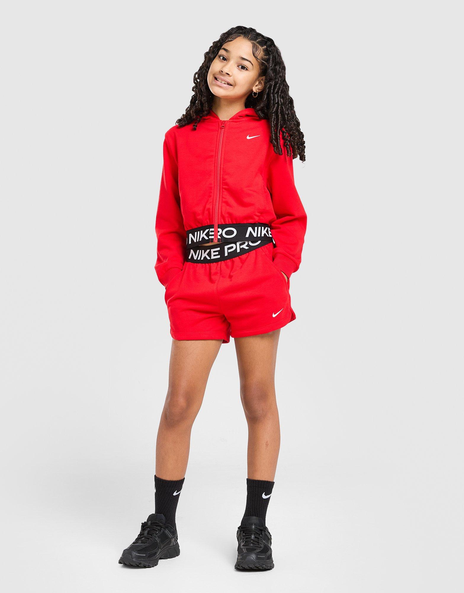 Nike Girls' Pro Crop Full Zip Hoodie Junior