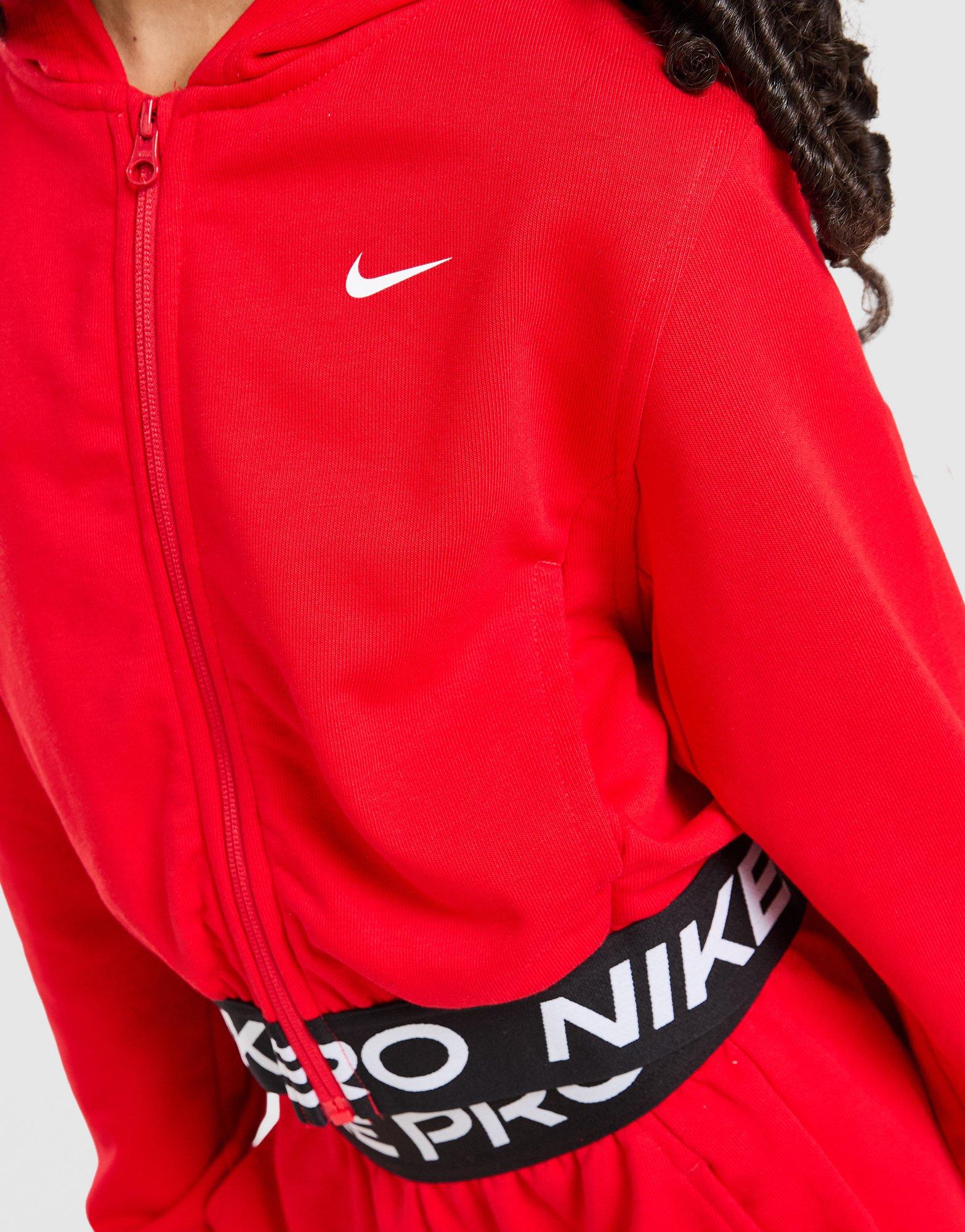 Nike Girls' Pro Crop Full Zip Hoodie Junior
