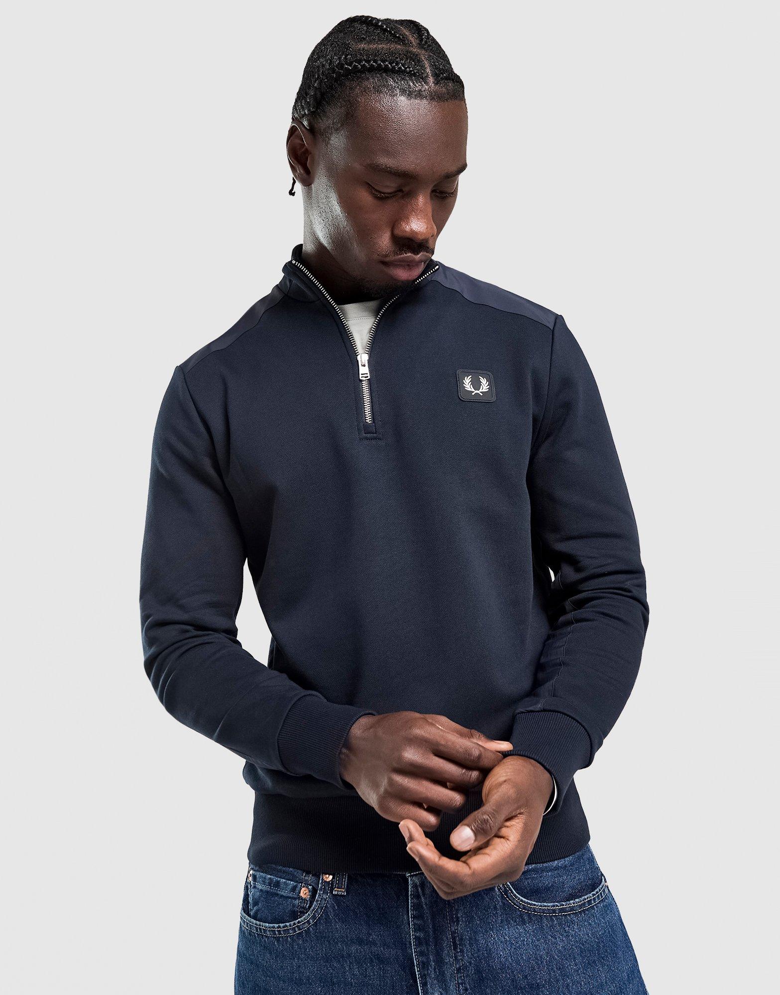 Fred Perry Badge Panel 1/2 Zip Sweatshirt