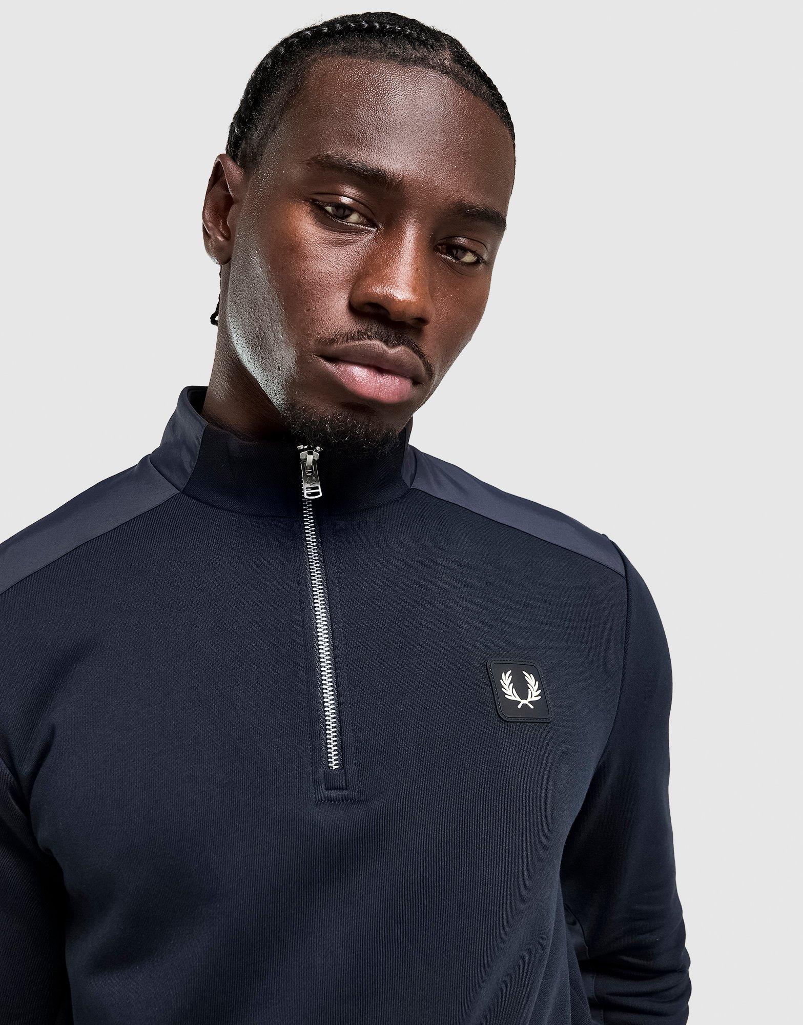 Fred Perry Badge Panel 1/2 Zip Sweatshirt