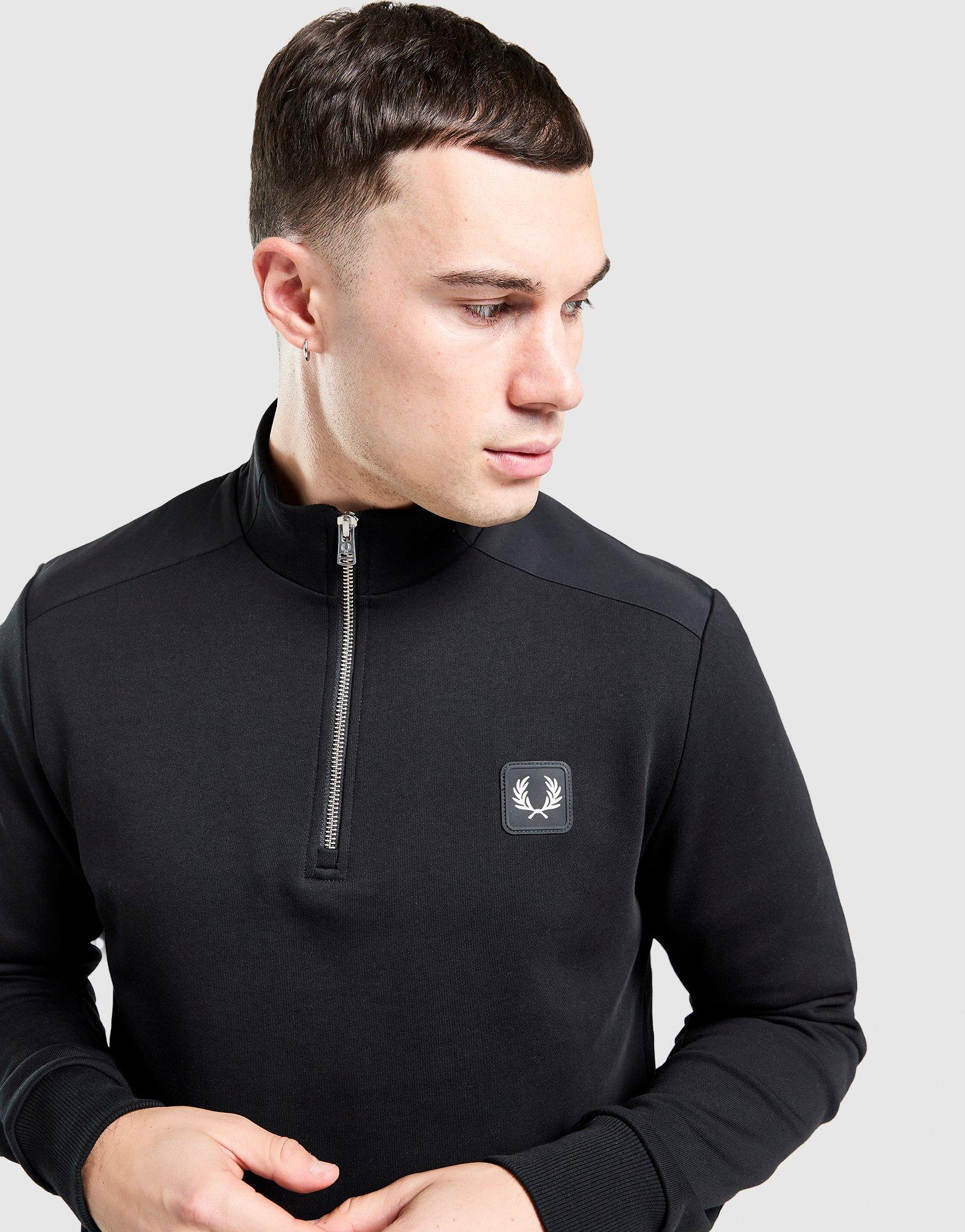 Fred Perry Badge Panel 1/2 Zip Sweatshirt