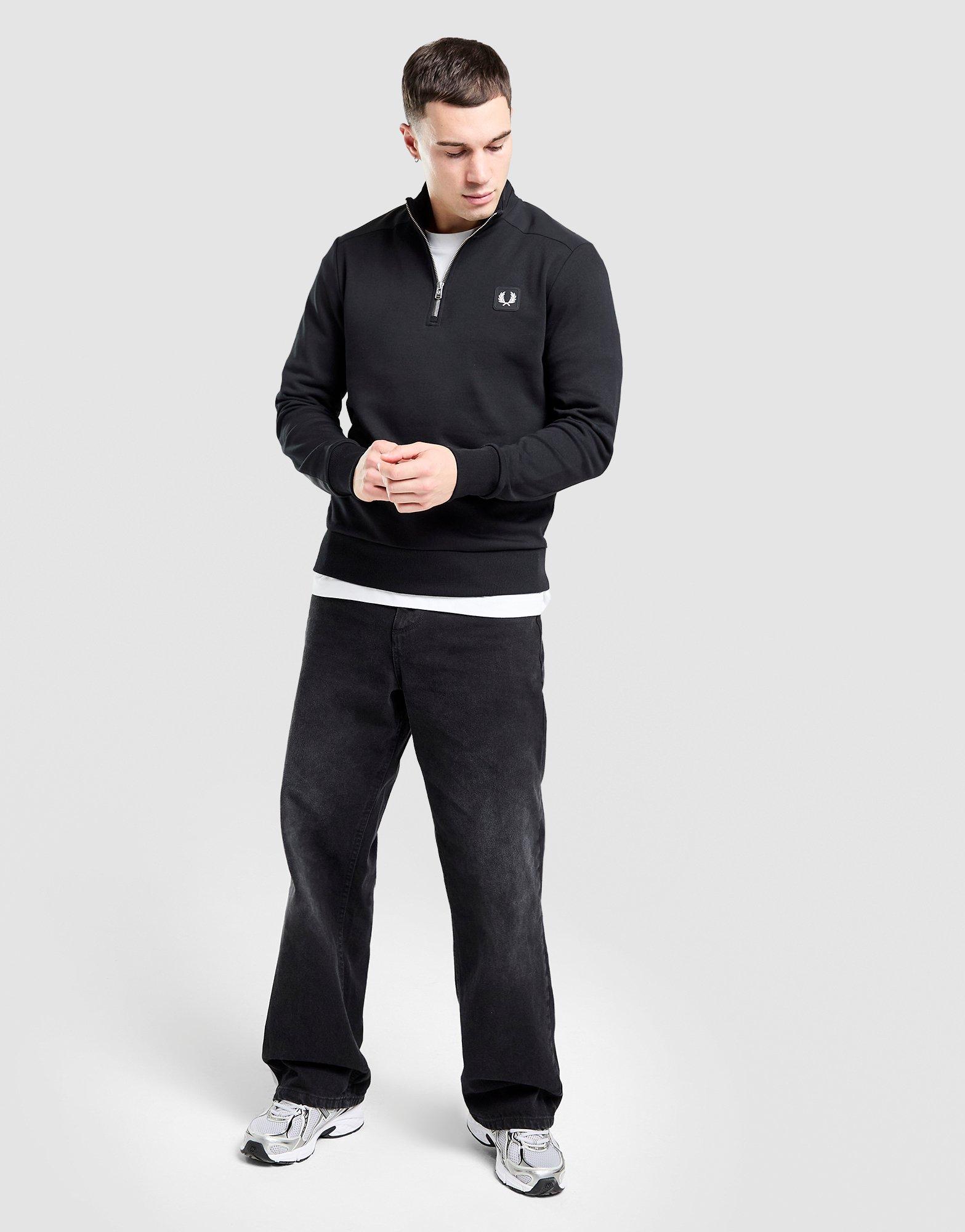 Fred Perry Badge Panel 1/2 Zip Sweatshirt