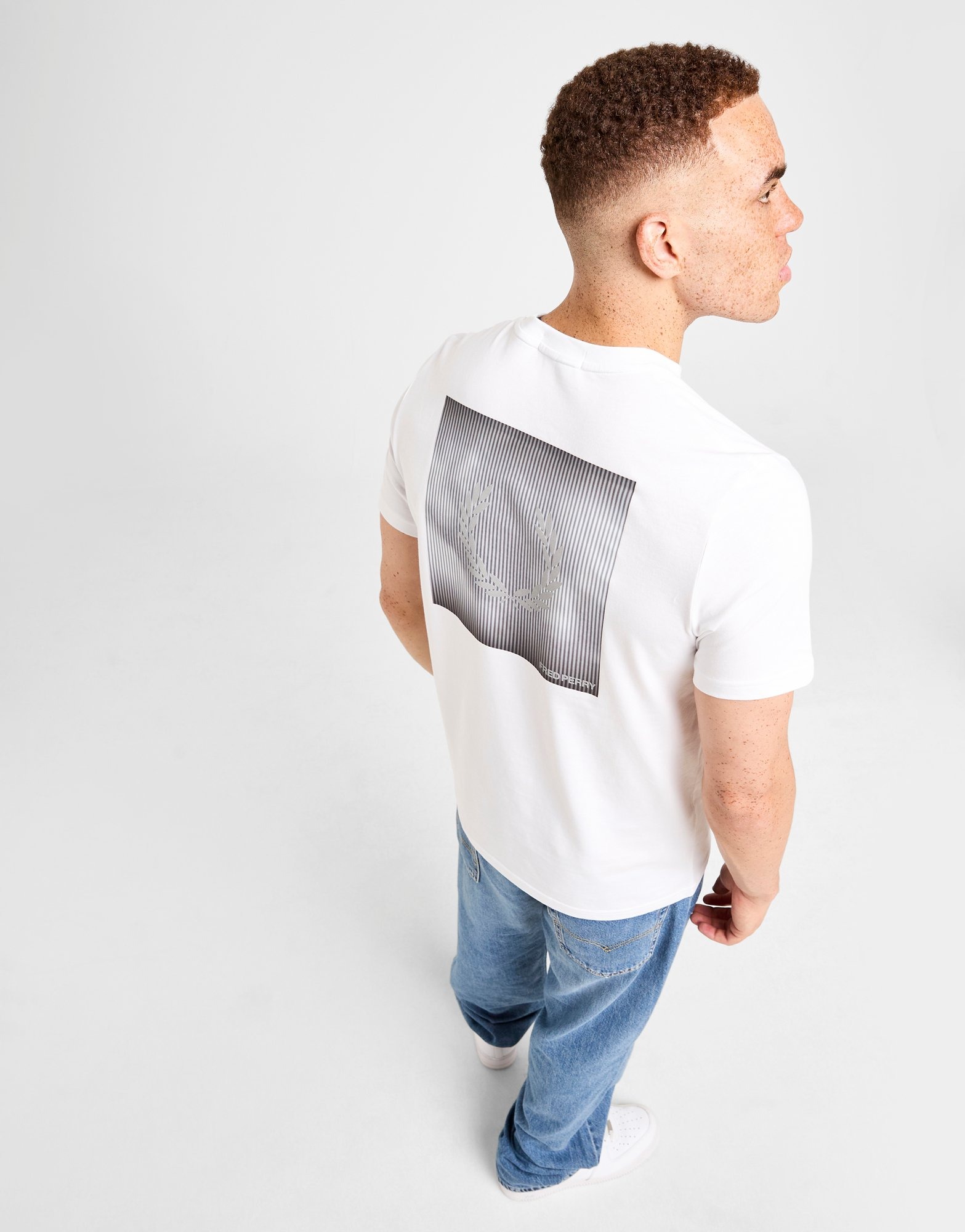 White Fred Perry Back Graphic T-Shirt - JD Sports Ireland