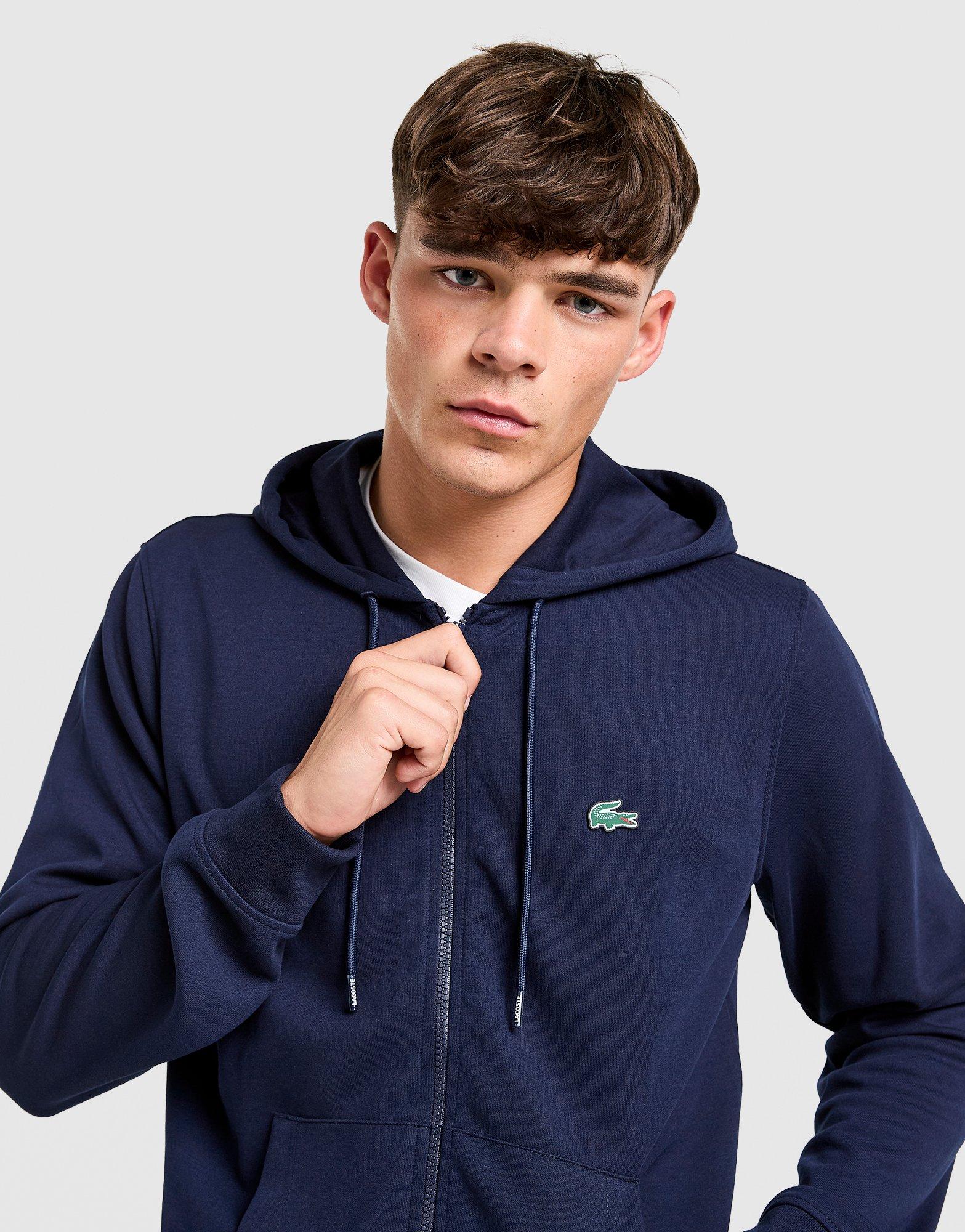 Blue Lacoste Double Knit Full Zip Hoodie | JD Sports UK