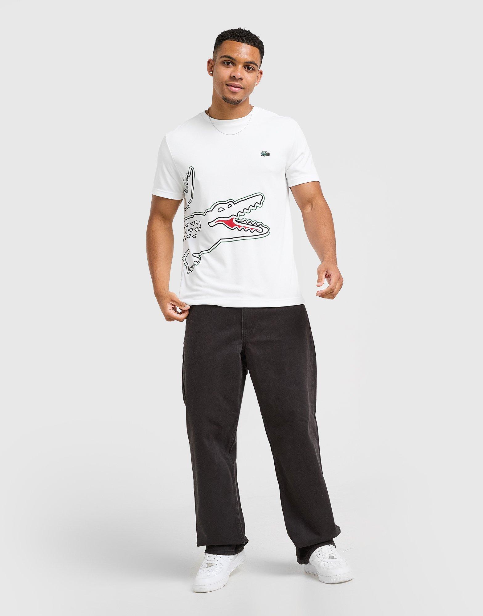 White Lacoste Croc Pique T-Shirt - JD Sports Global