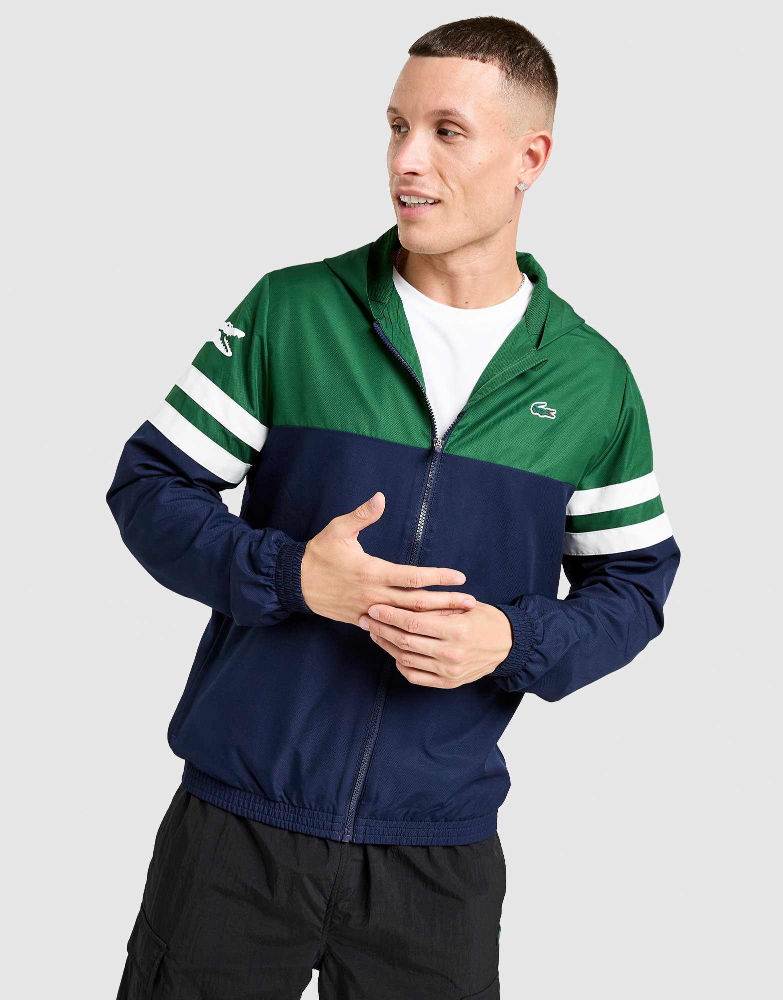 Green Lacoste Sleeve Croc Full Zip Jacket - JD Sports Global