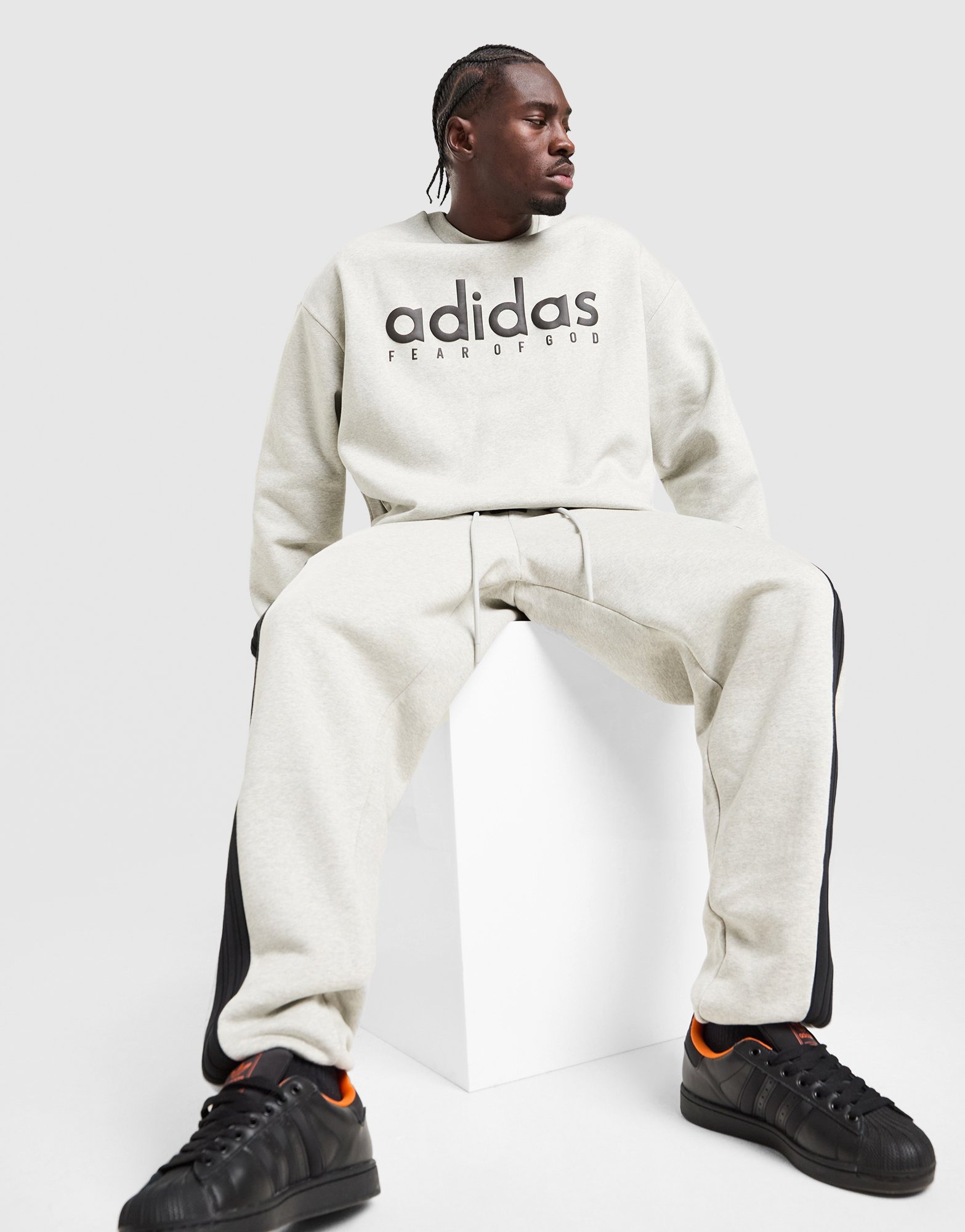 Grey adidas Fear Of God Athletic Crew Sweatshirt - JD Sports NZ
