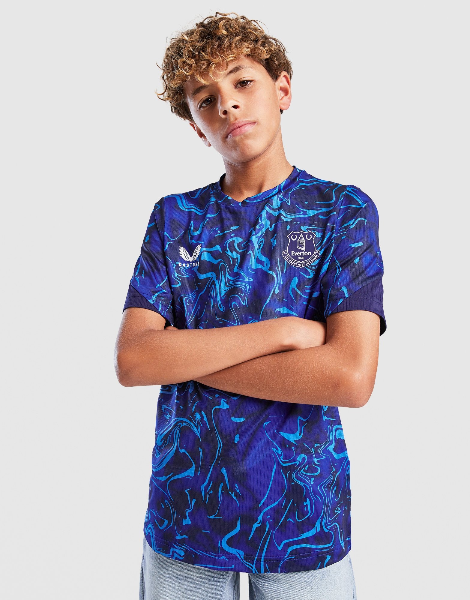 Blue Castore Everton FC Pre Match T-Shirt Junior JD Sports Global