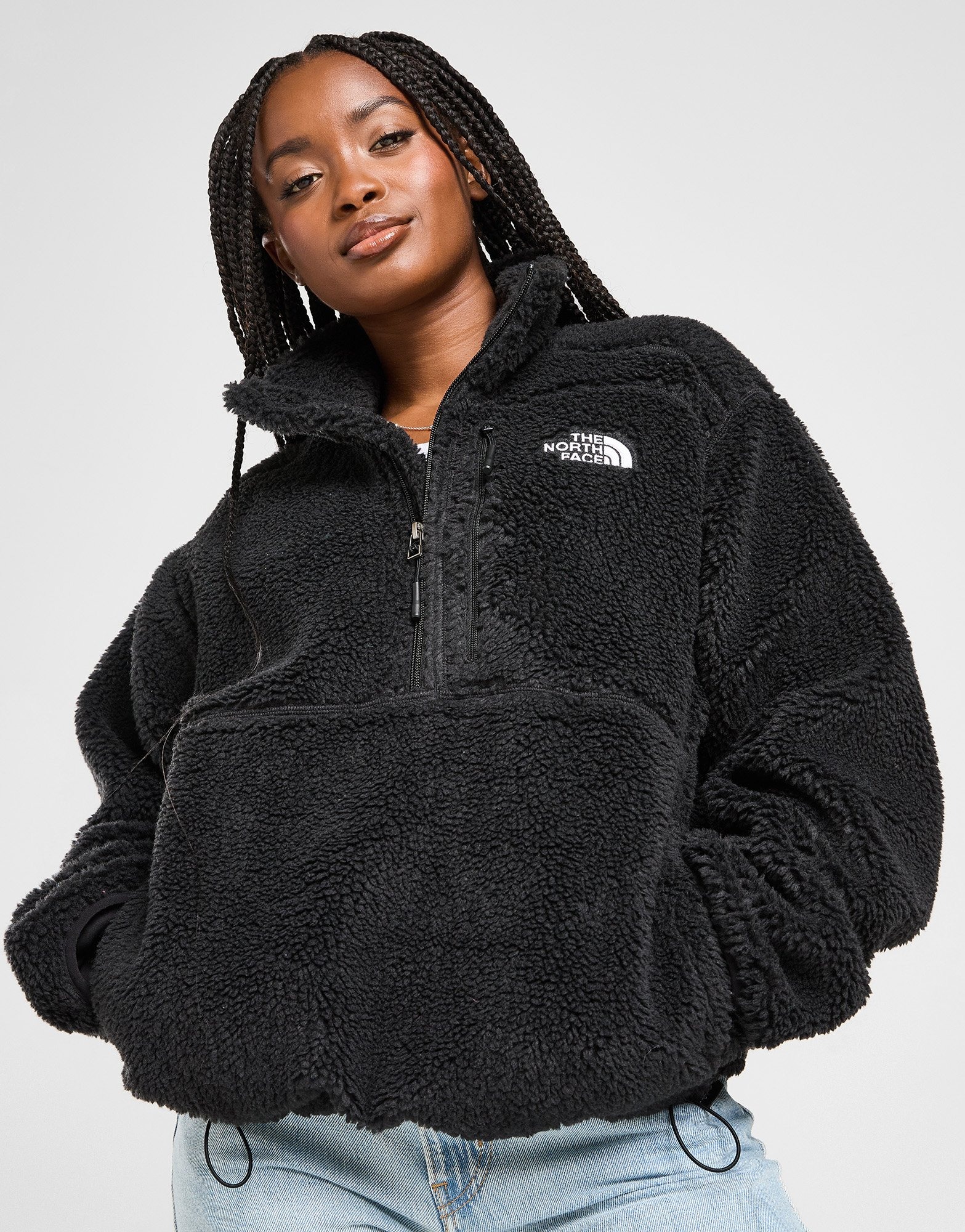 Black The North Face Hangita High Pile 1/4 Zip Top - JD Sports Global