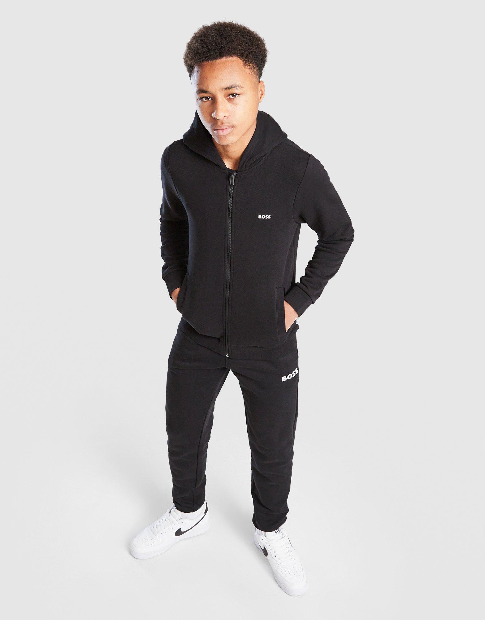 BOSS Small Logo Full Zip Fleece Hoodie Junior