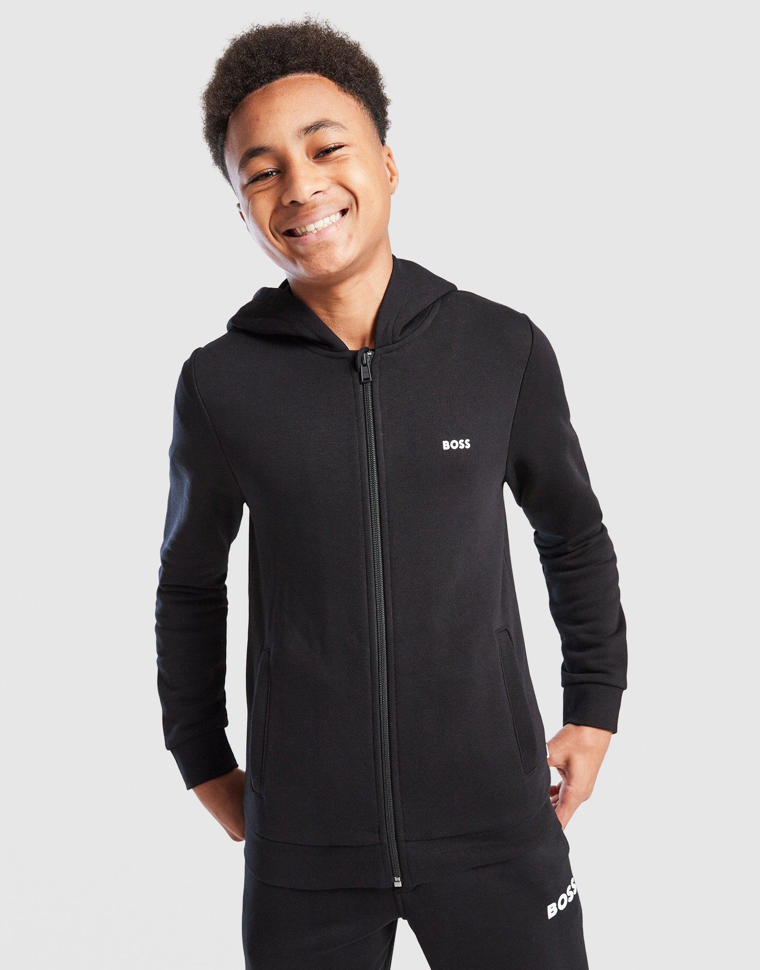 BOSS Small Logo Full Zip Fleece Hoodie Junior