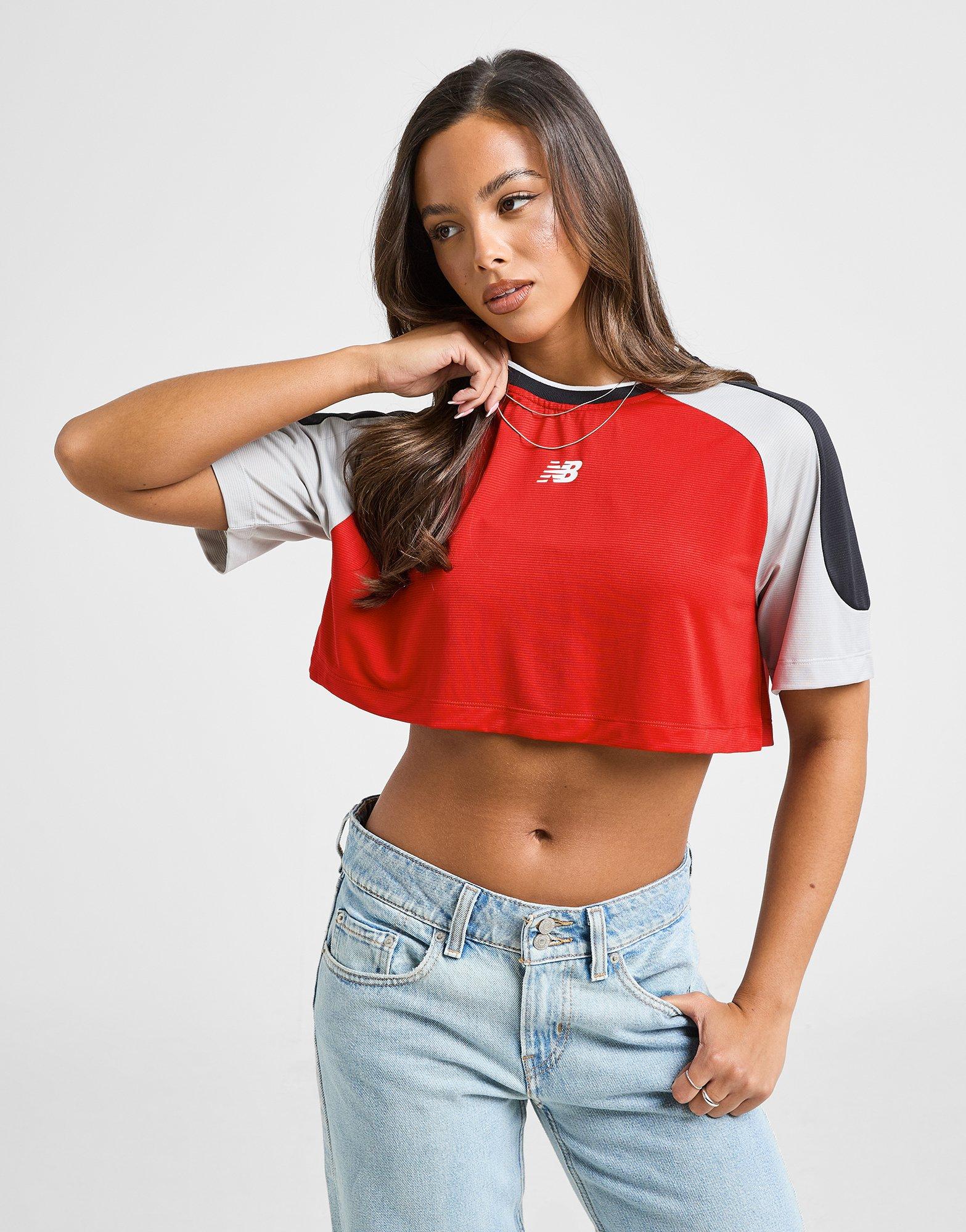 New Balance Logo Crop Football T-Shirt