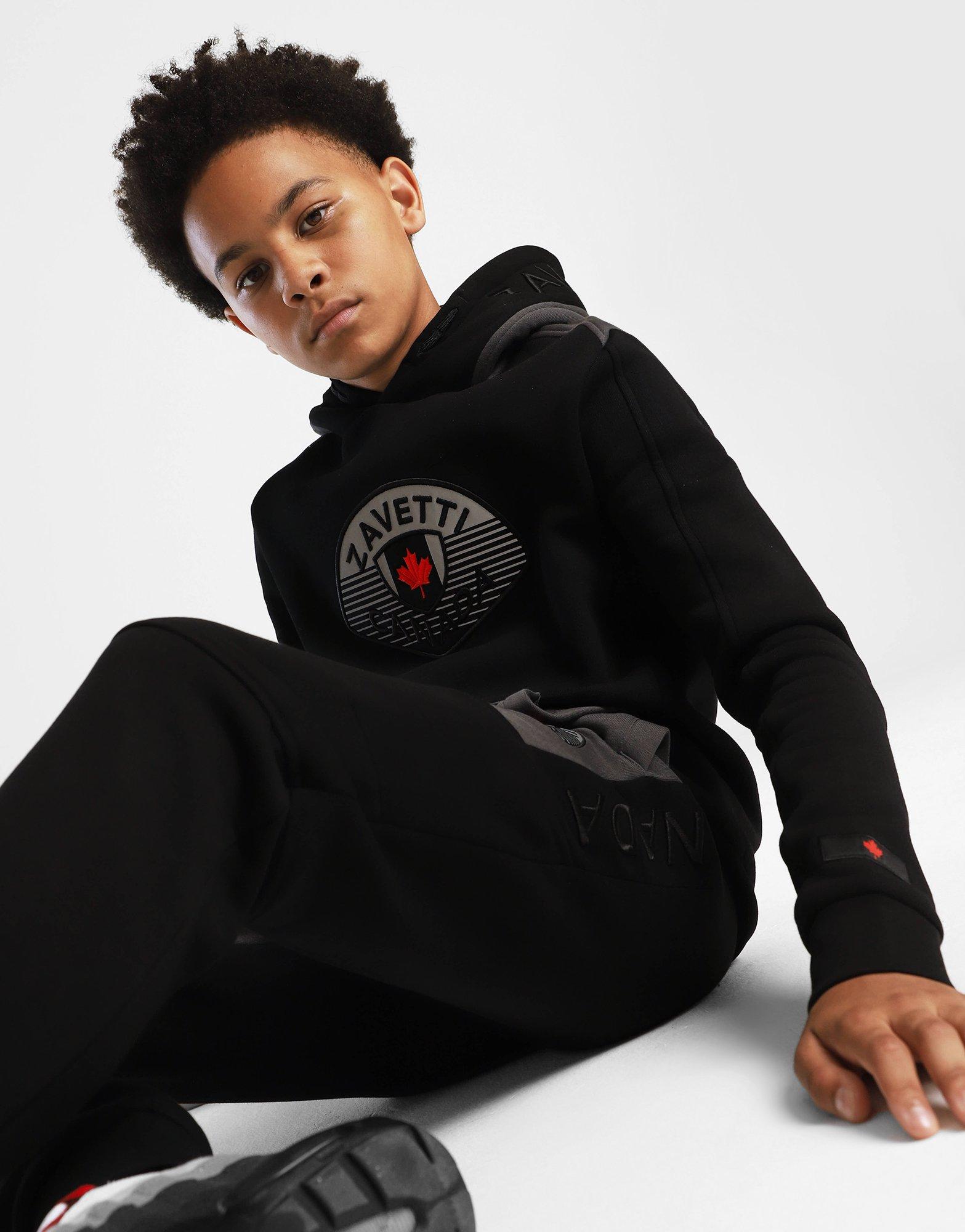 Black Zavetti Canada Botticini Fleece Overhead Hoodie Junior - JD