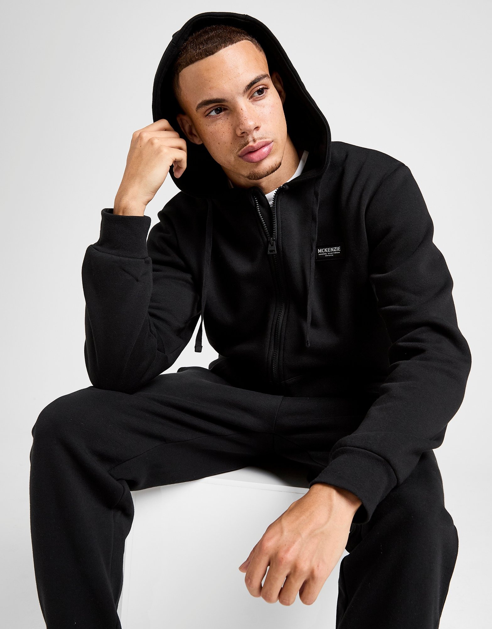 Black Mckenzie Rocco Full Zip Hoodie, Men's Fleece Tops - JD Sports UK