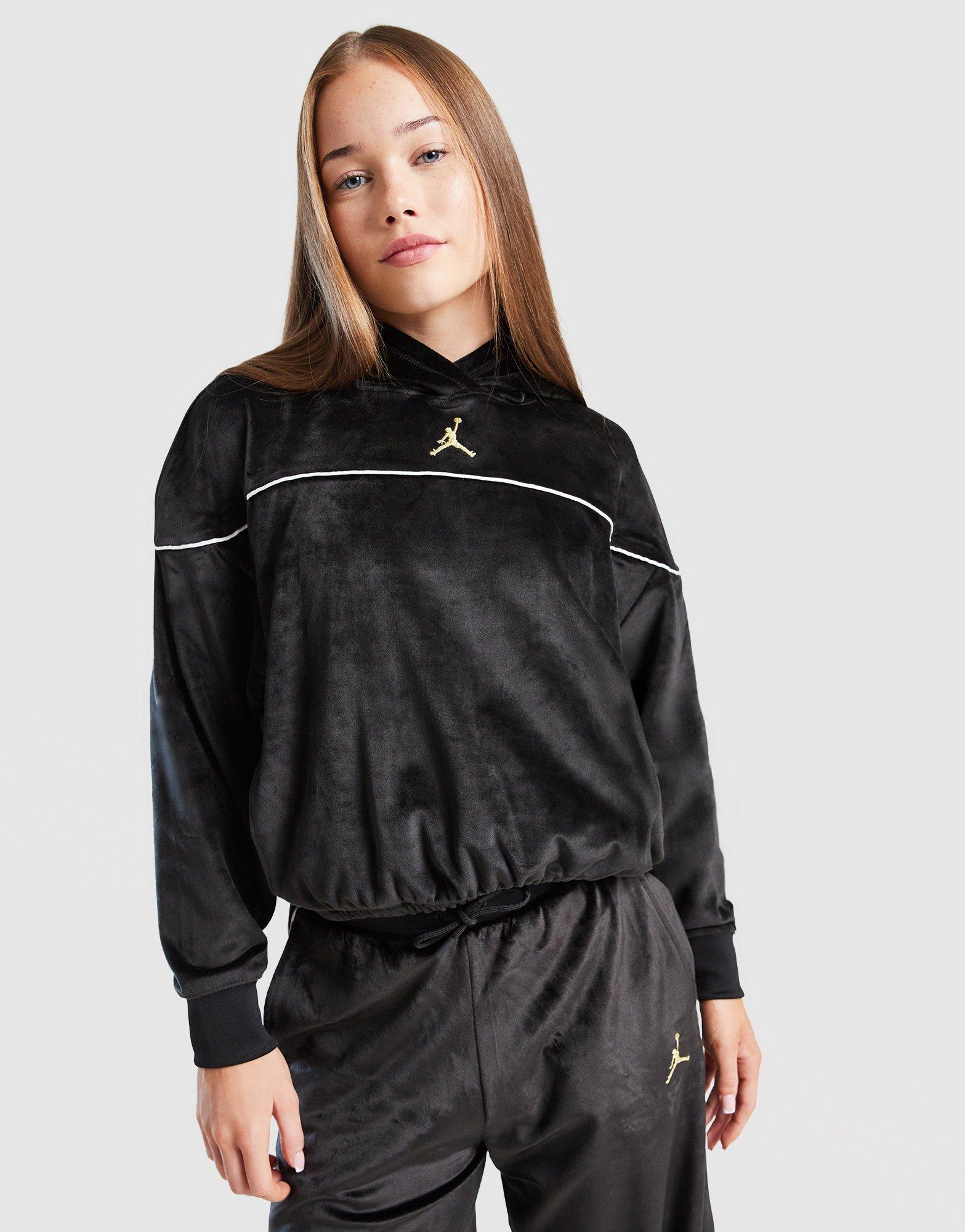 Jordan Girls' Felpa Con Cappuccio In Velluto Junior
