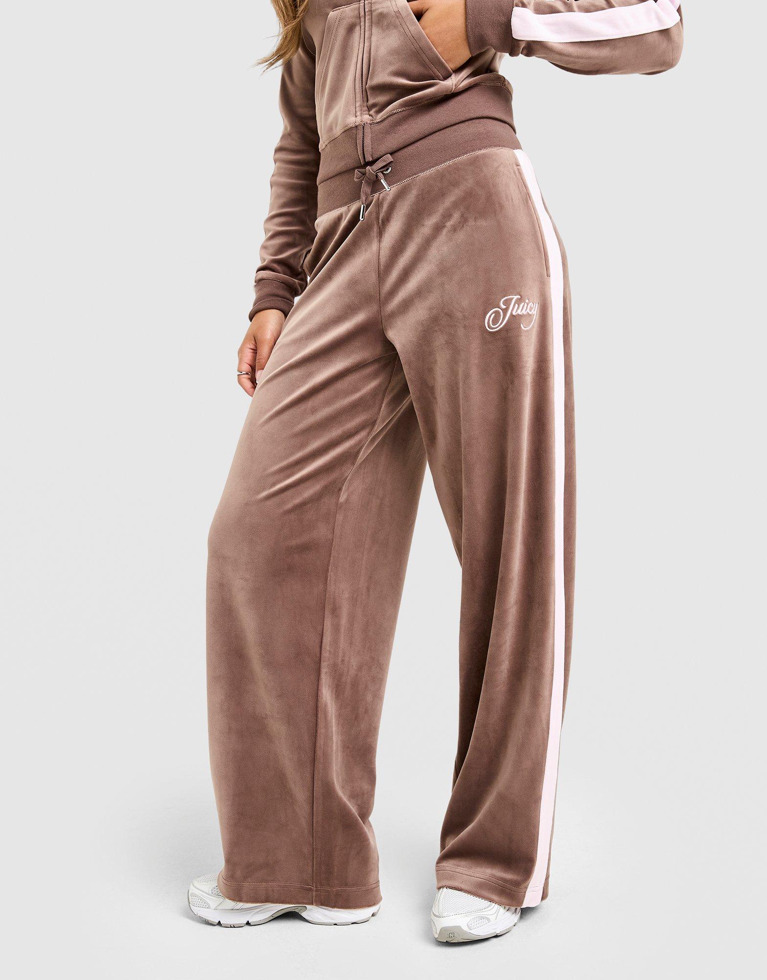 JUICY COUTURE Script Velour Wide Track Pants