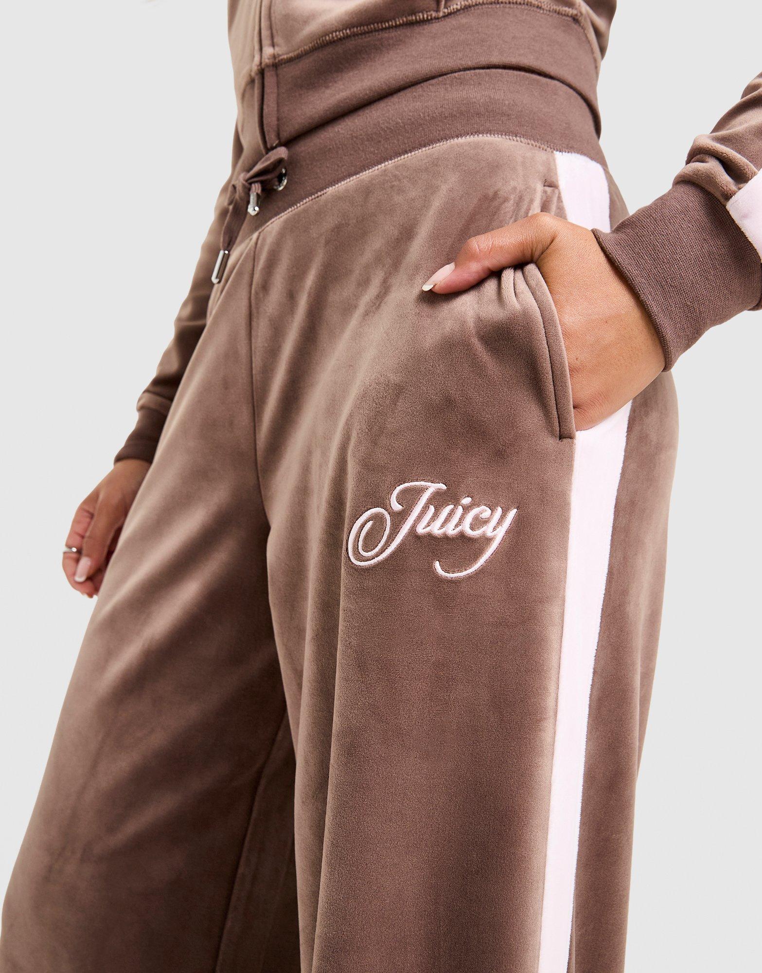 JUICY COUTURE Script Velour Wide Track Pants