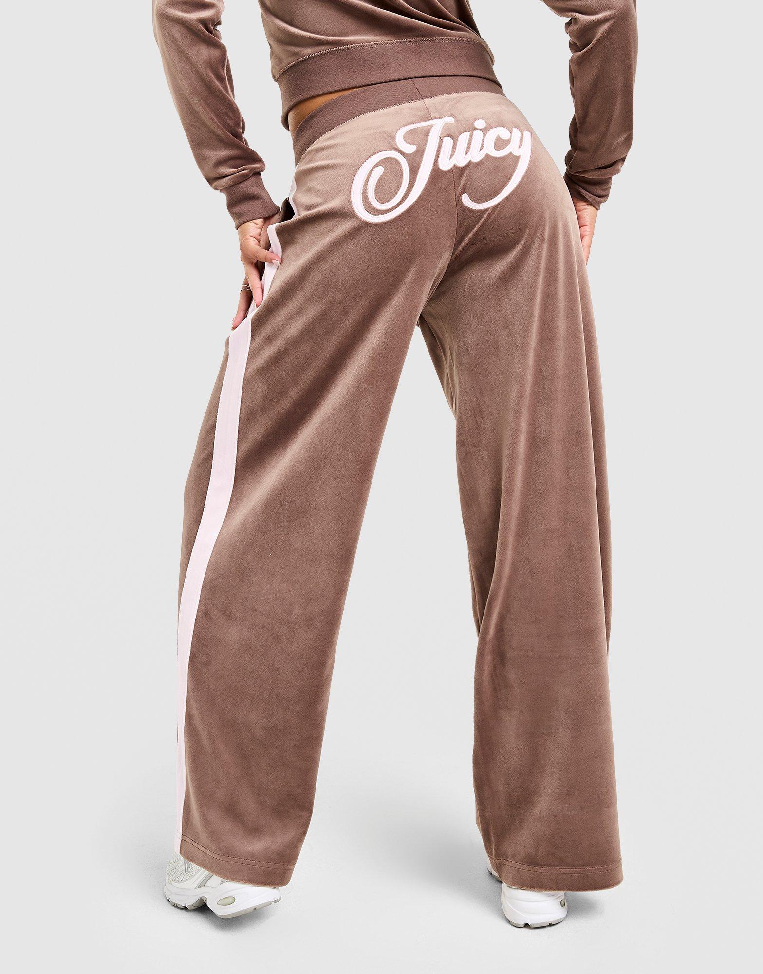JUICY COUTURE Script Velour Wide Track Pants