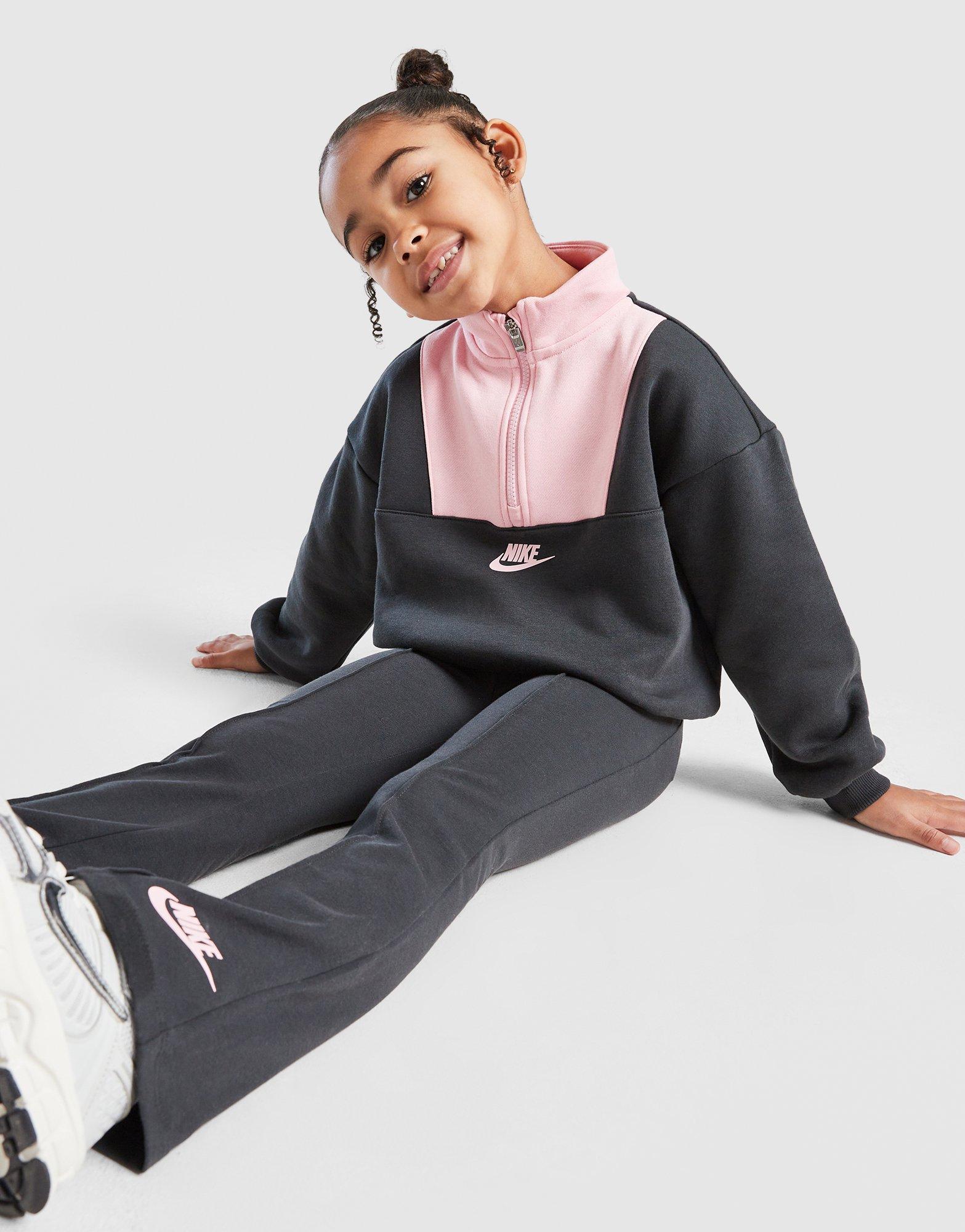 Nike Girls' 1/4 Zip Colour Block Tracksuit Children