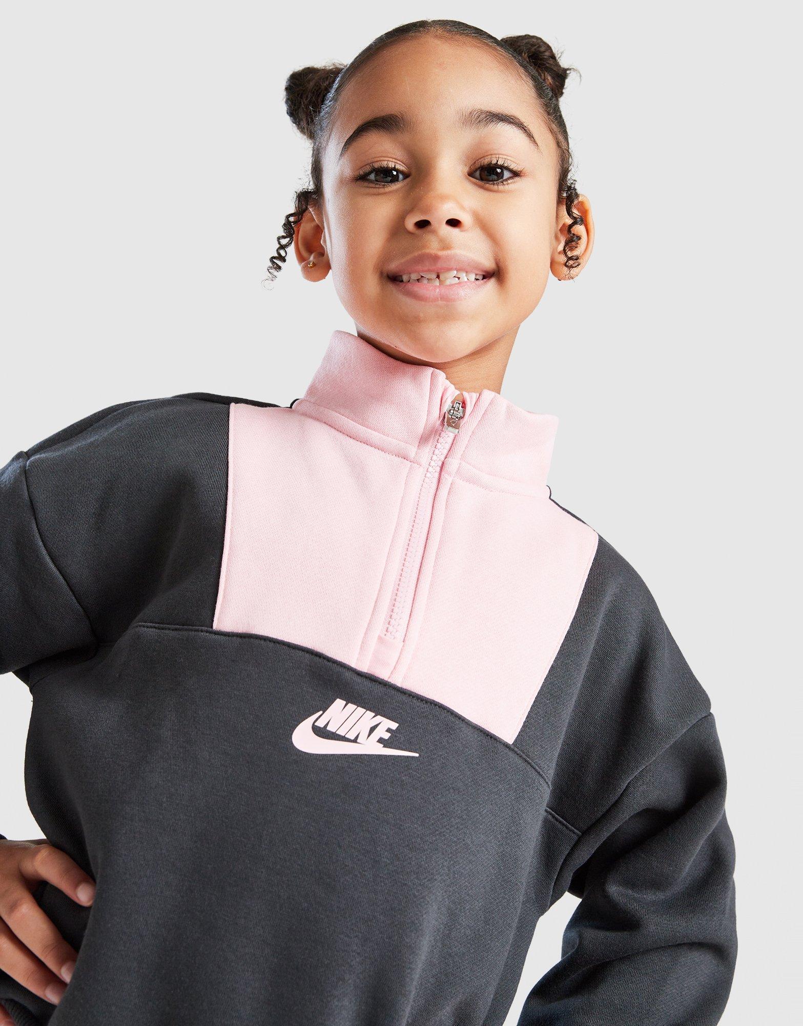 Nike Girls' 1/4 Zip Colour Block Tracksuit Children