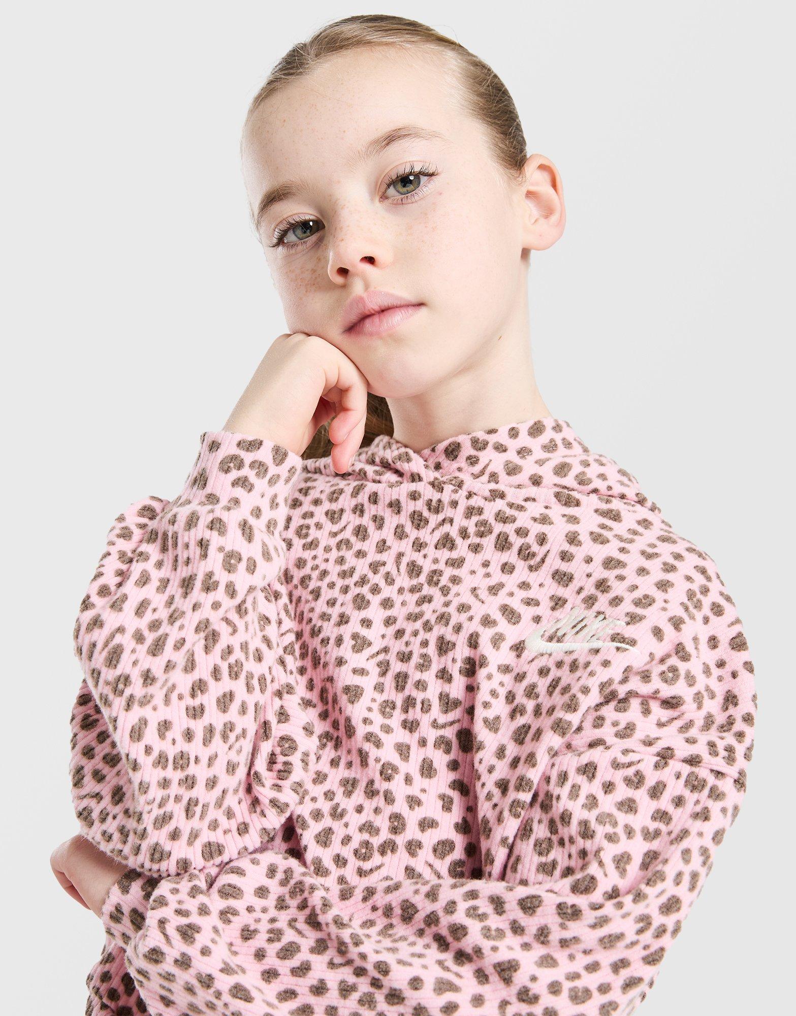 Nike Girls' Ribbed Leopard Print Tracksuit Children