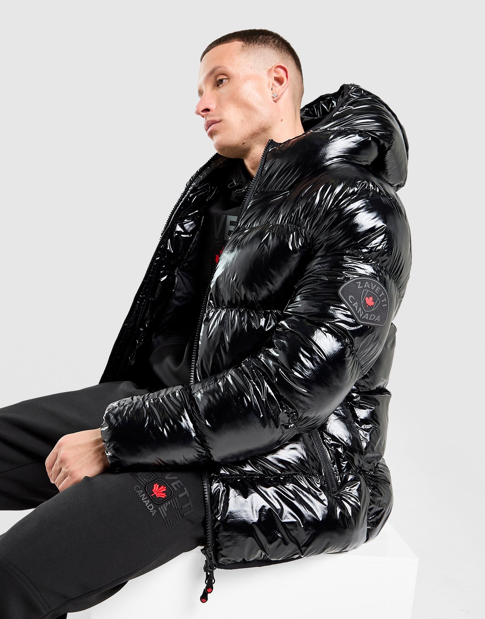 Zwart Zavetti Canada Palzino Shine Bubble Jacket - JD Sports Nederland