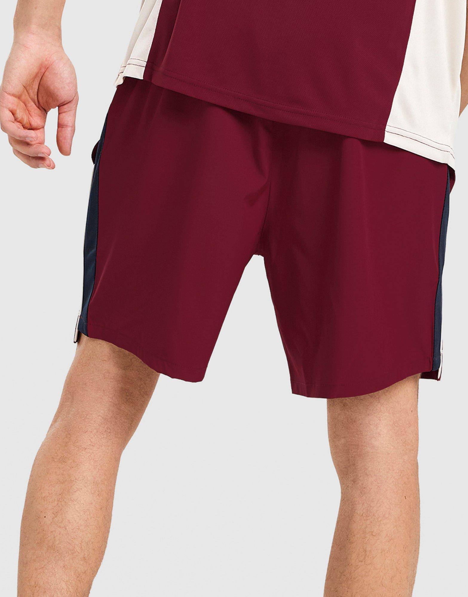 Red Run Activewear Crimson Wave Panel Sport Shorts