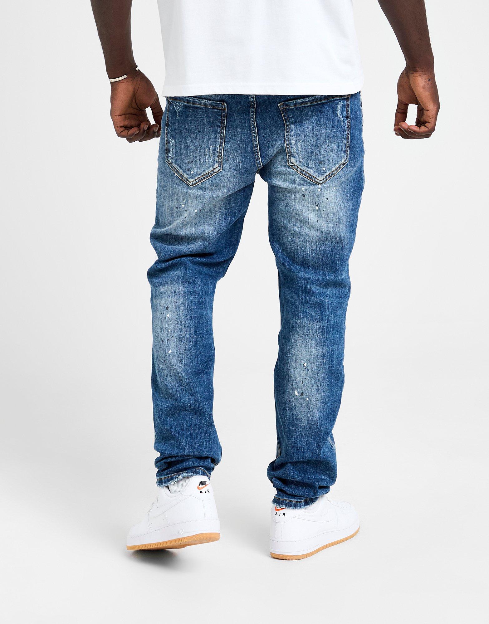 Supply & Demand Rhinestone Slim Ripped Jeans