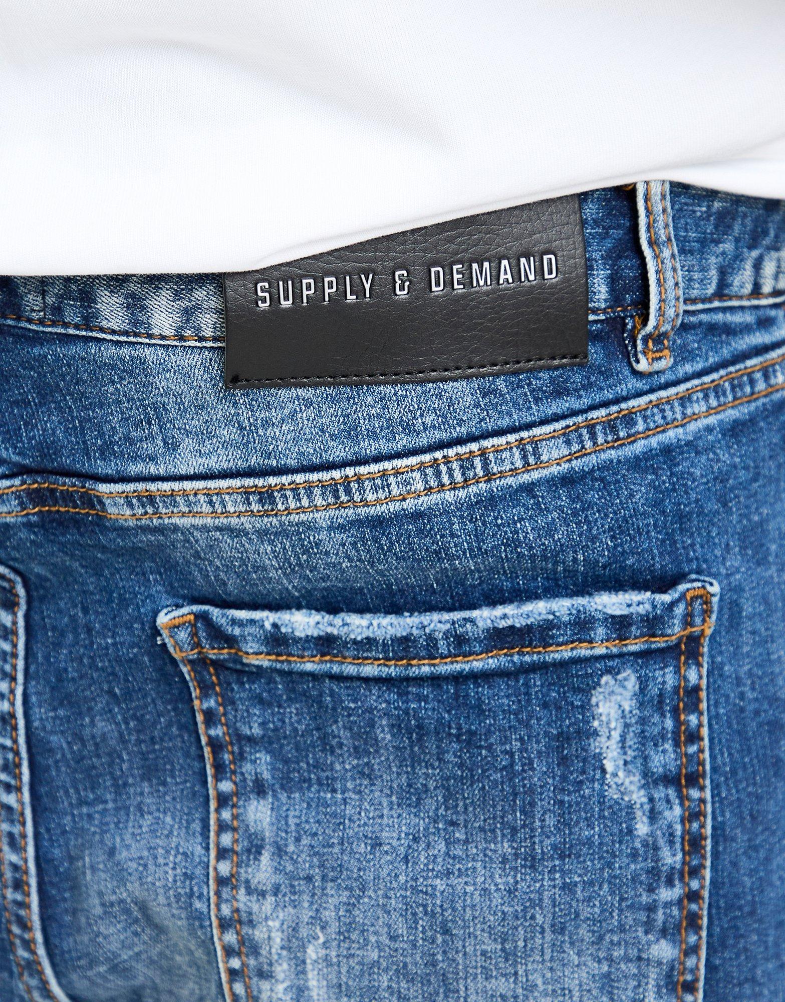 Supply & Demand Rhinestone Slim Ripped Jeans