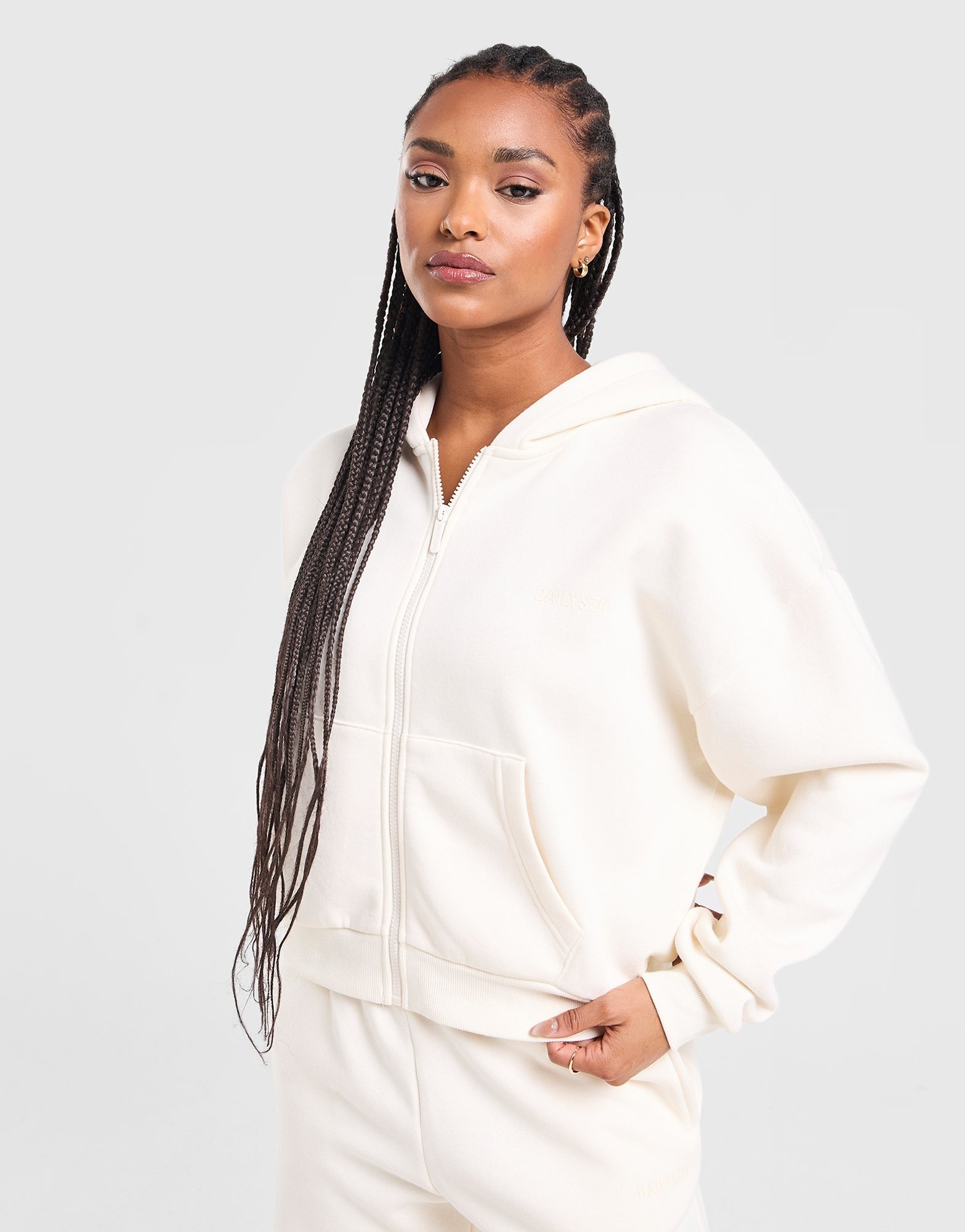 Cream DAILYSZN Cropped Hoodie | JD Sports UK