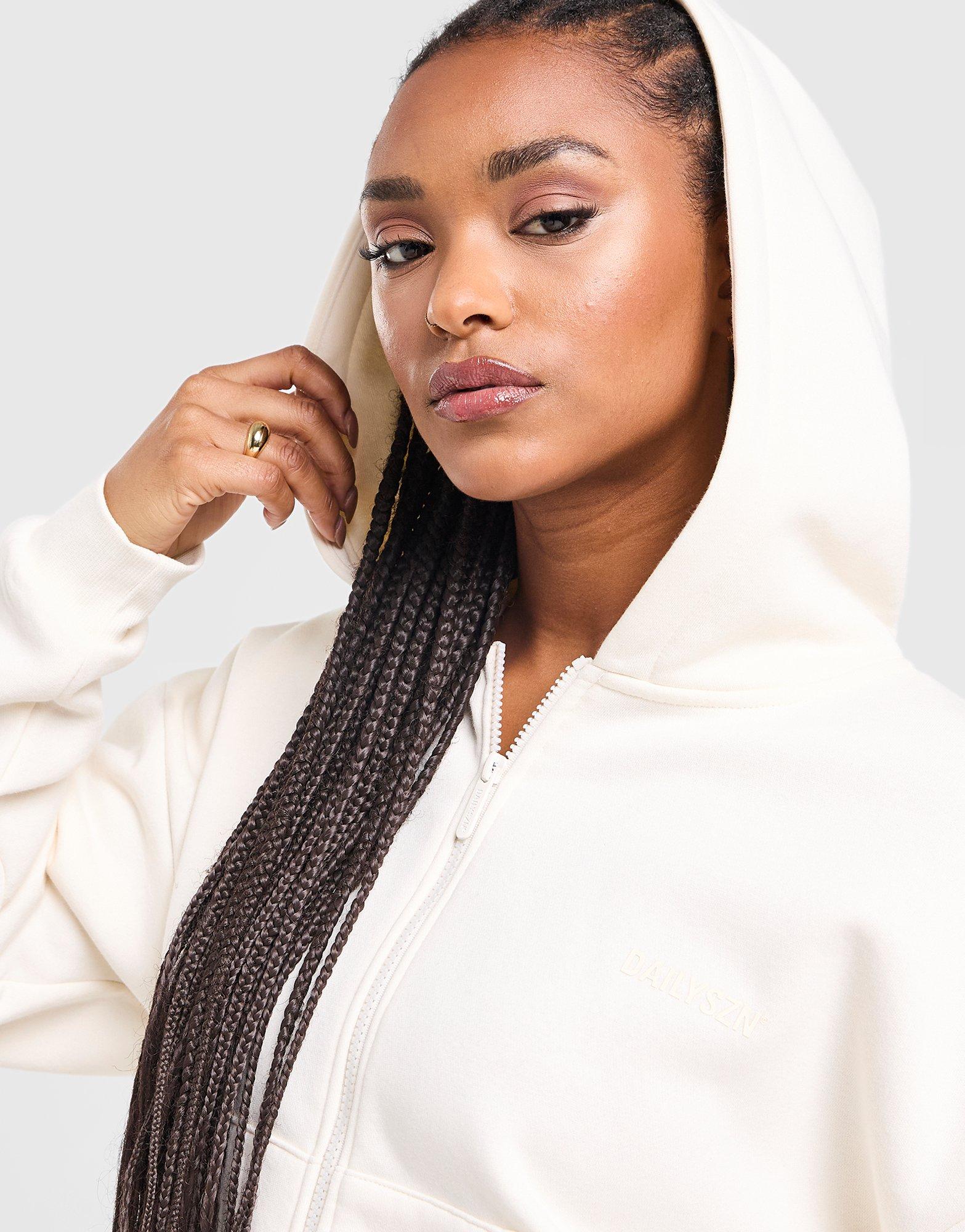 DAILYSZN Sweat à Capuche court Femme