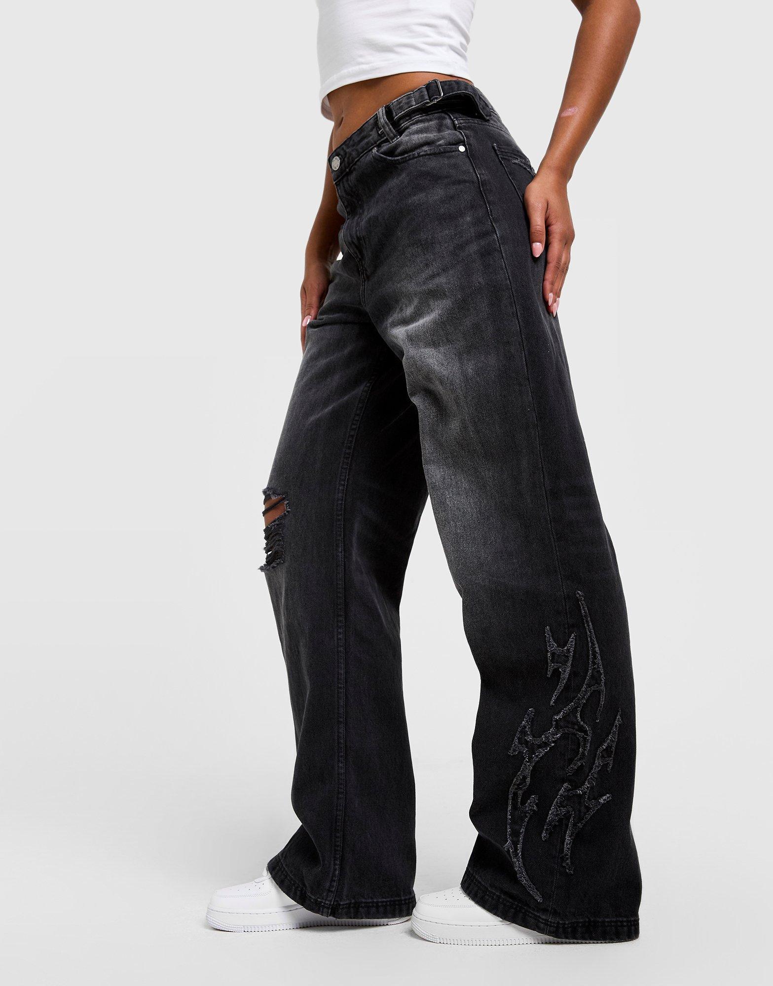 Hoodrich Spark Applique Wide Leg Jeans