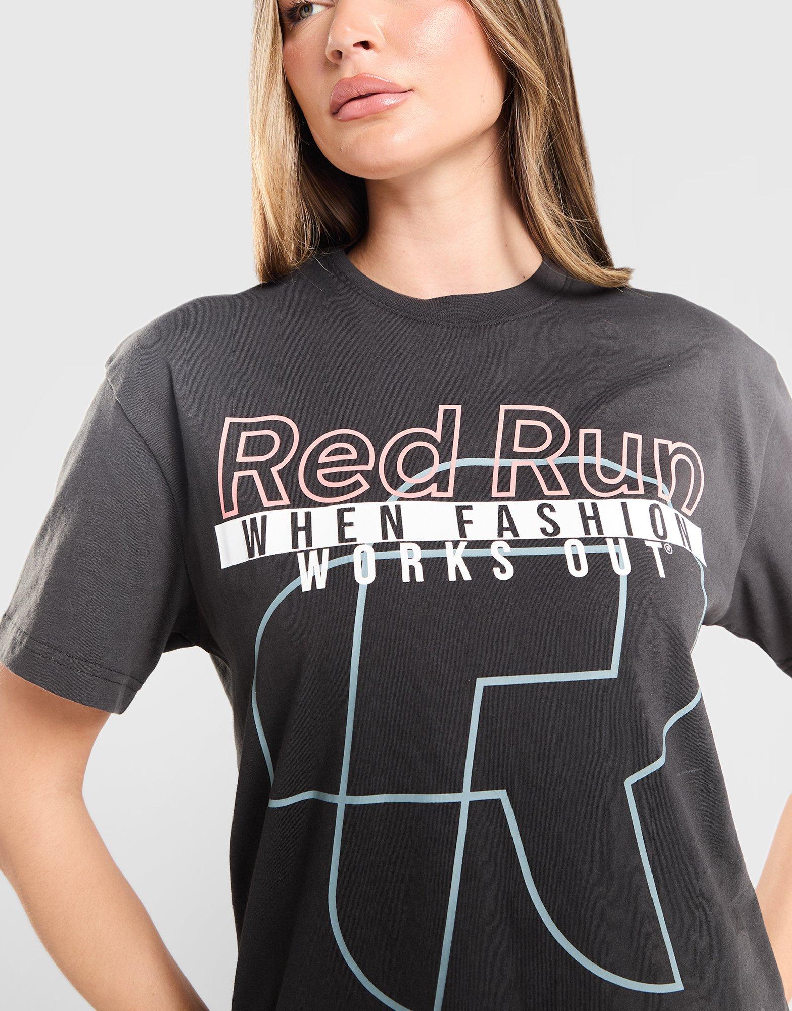 Red Run Activewear Outer Space Oversized Graphic T-Shirt