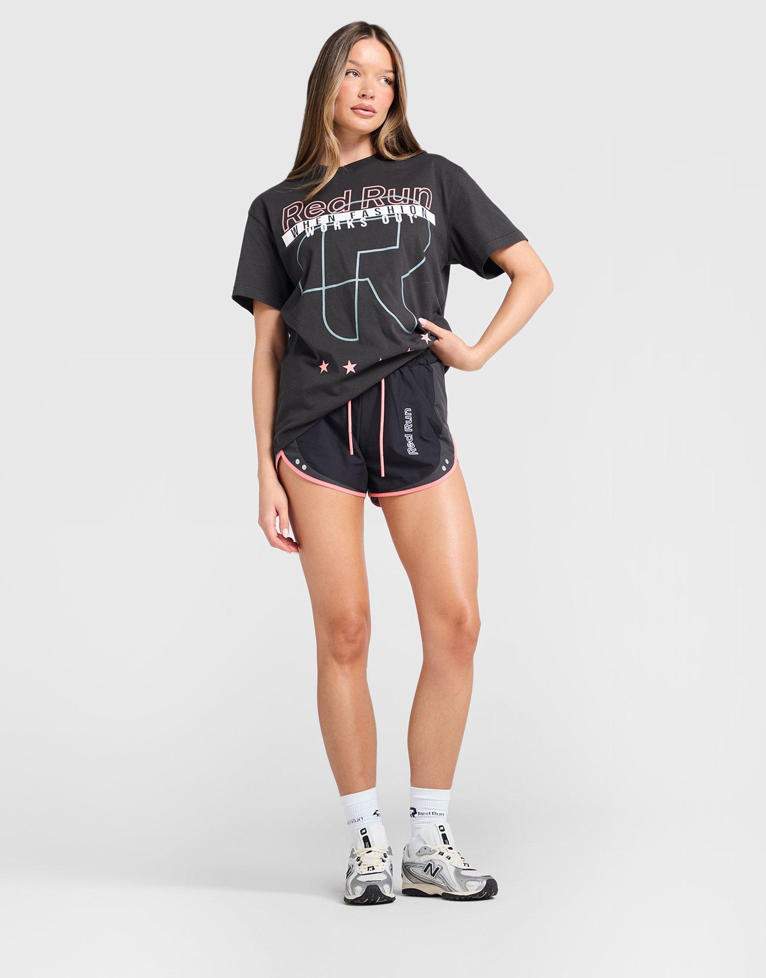 Red Run Activewear Outer Space Oversized Graphic T-Shirt