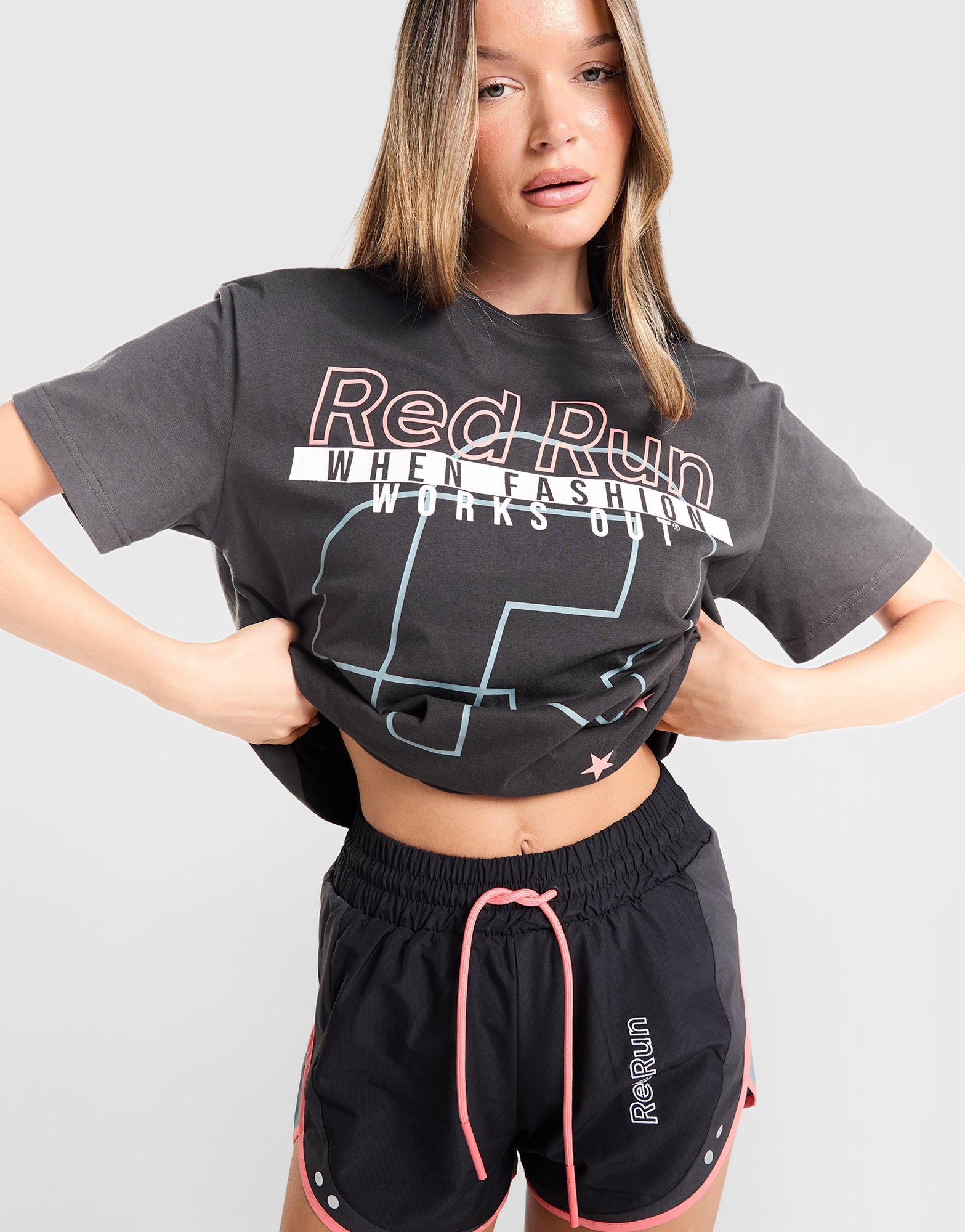 Red Run Activewear Outer Space Oversized Graphic T-Shirt