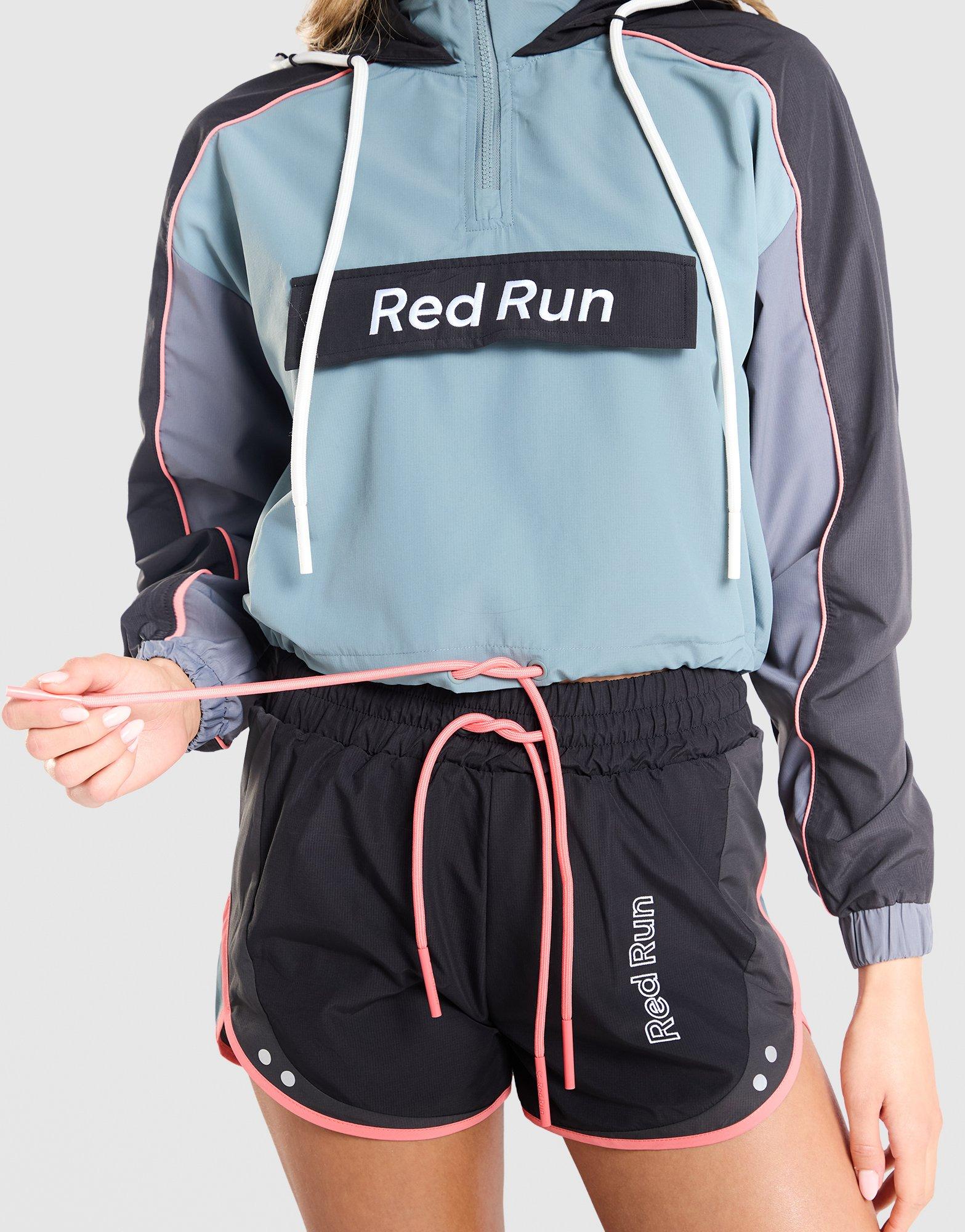 Red Run Activewear Outer Space Colour Block Crop Windbreaker