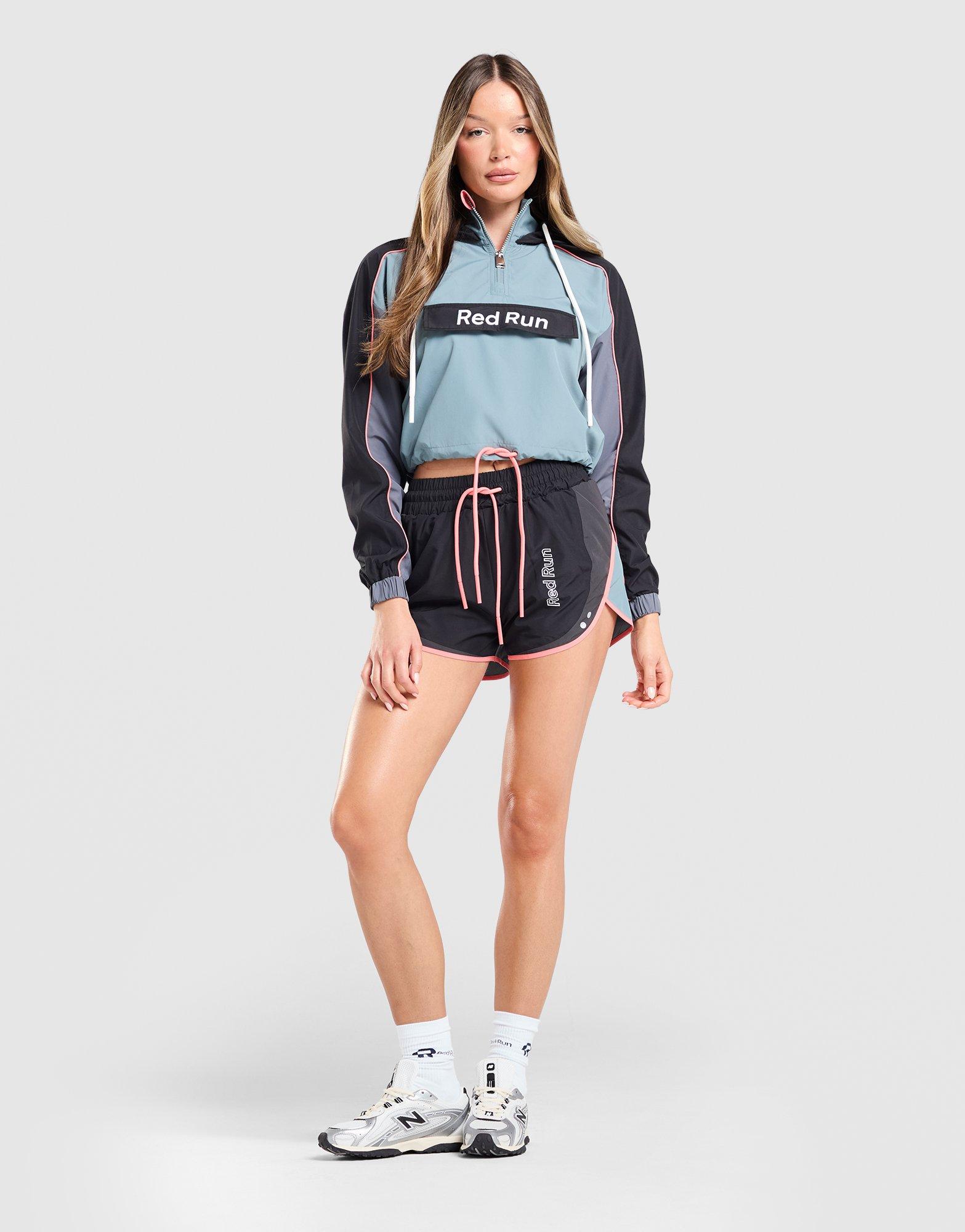 Red Run Activewear Outer Space Colour Block Crop Windbreaker